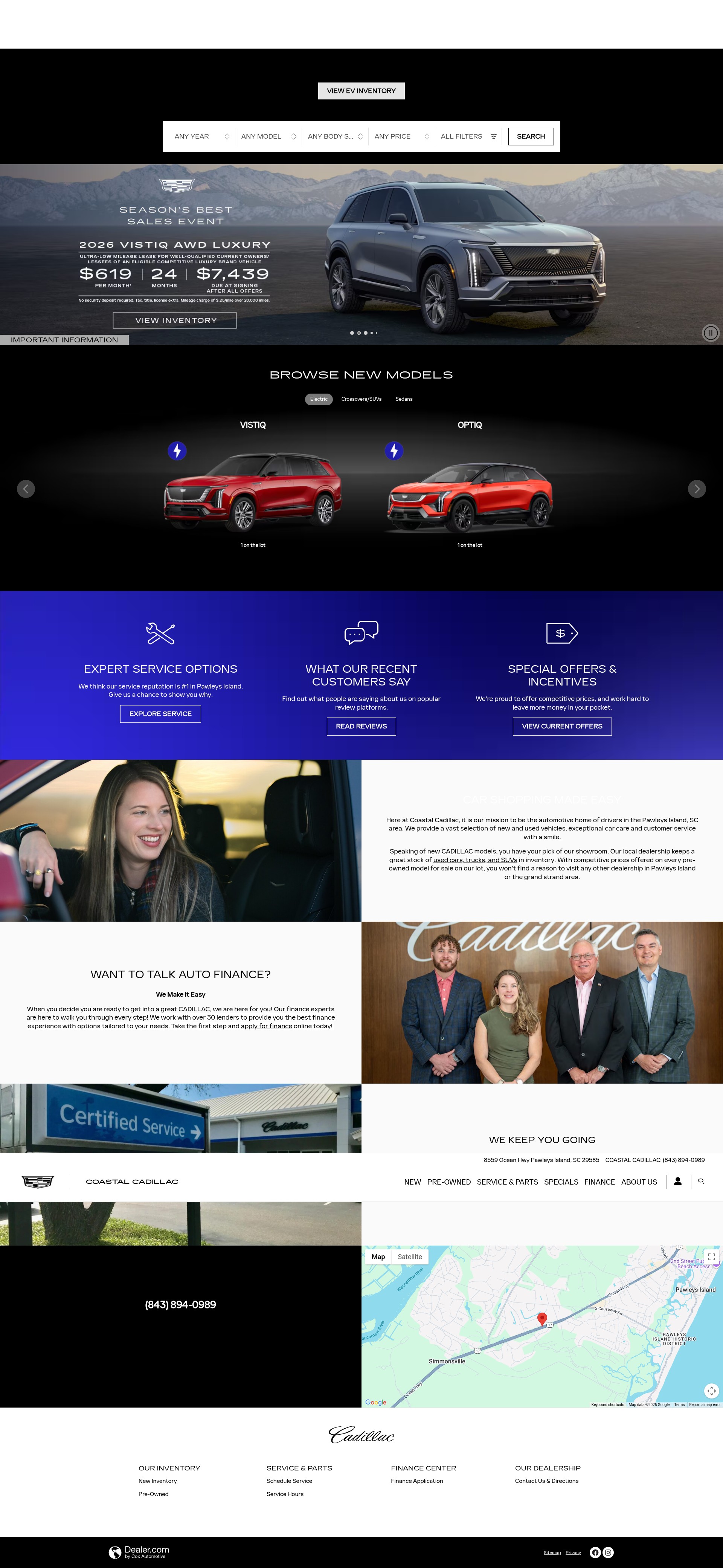 Screenshot of www.coastalcadillacpawleys.com