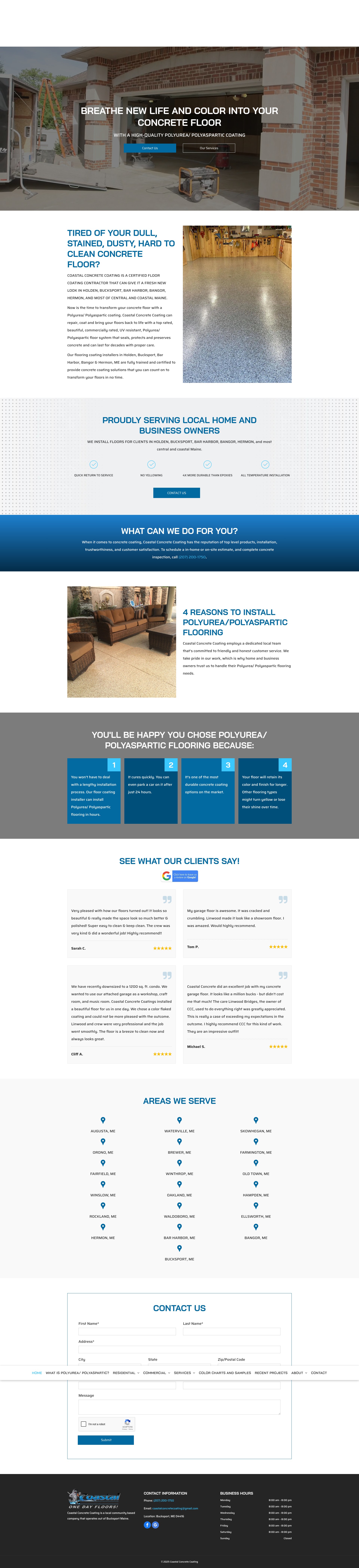 Screenshot of www.coastalconcretecoating.com