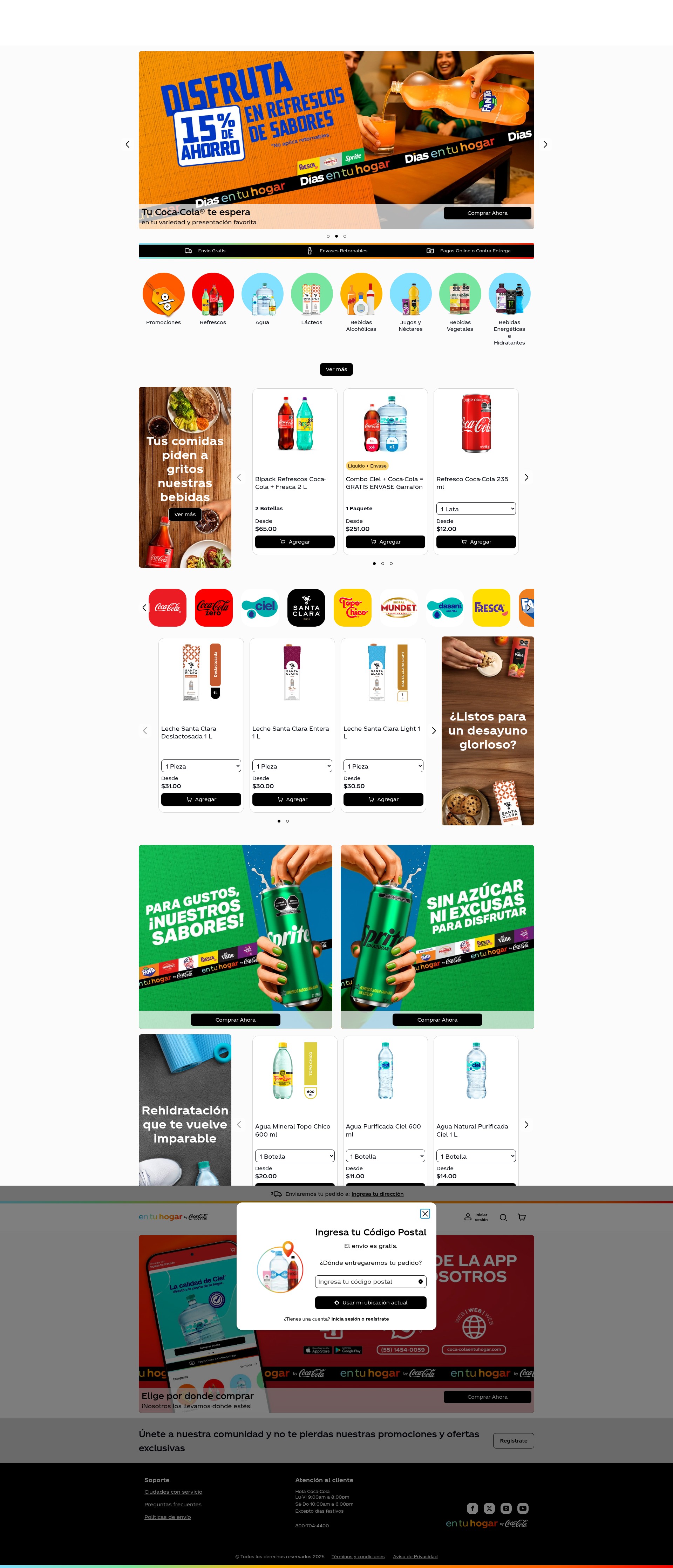 Screenshot of www.coca-colaentuhogar.com