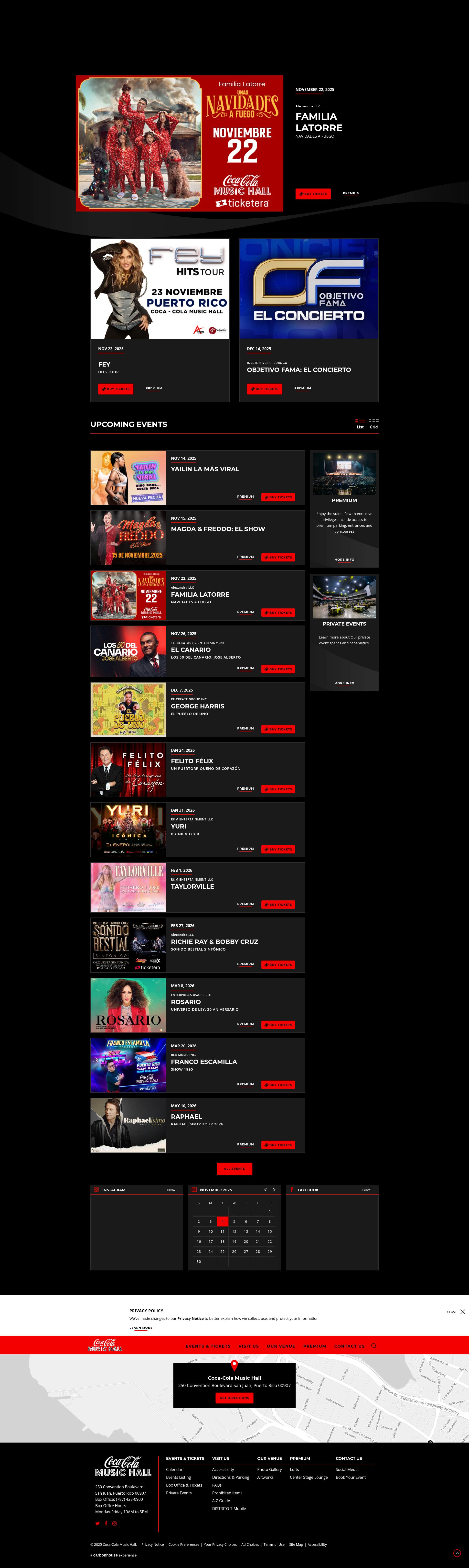 Screenshot of www.cocacolamusichall.com