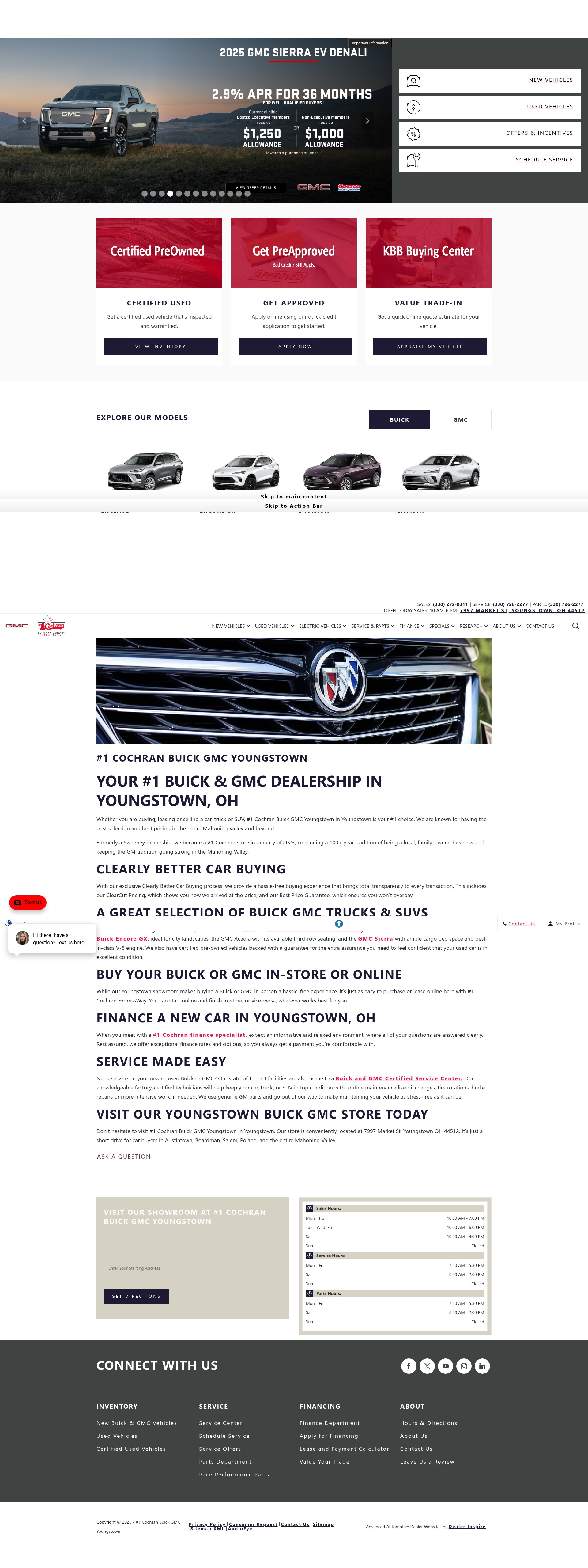 Screenshot of www.cochranbuickgmcyoungstown.com
