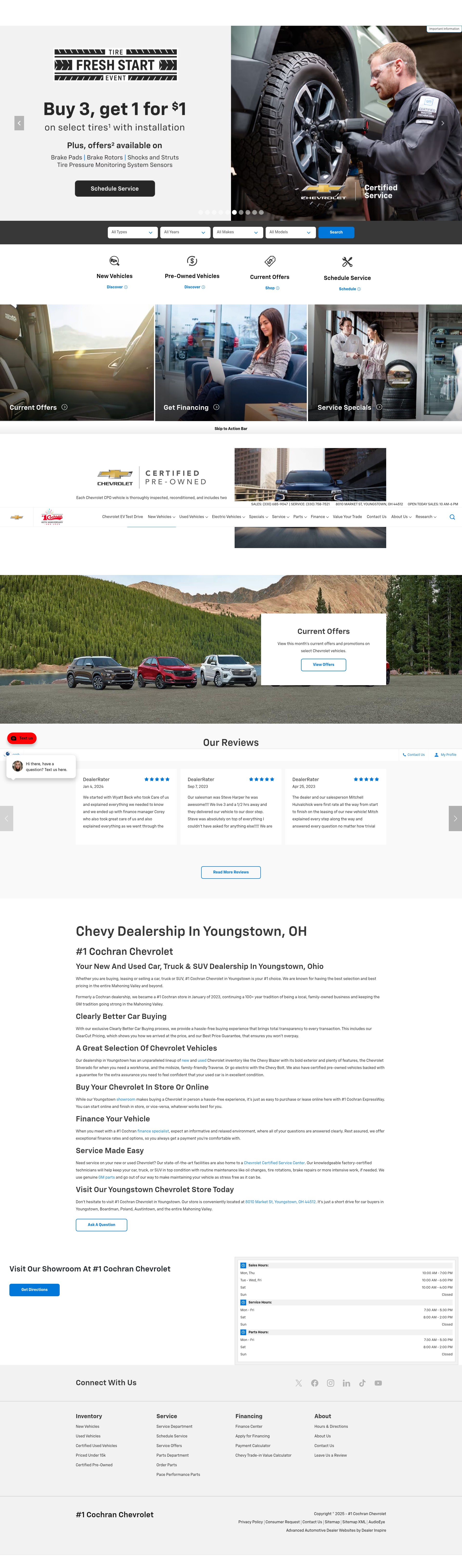 Screenshot of www.cochranchevroletyoungstown.com