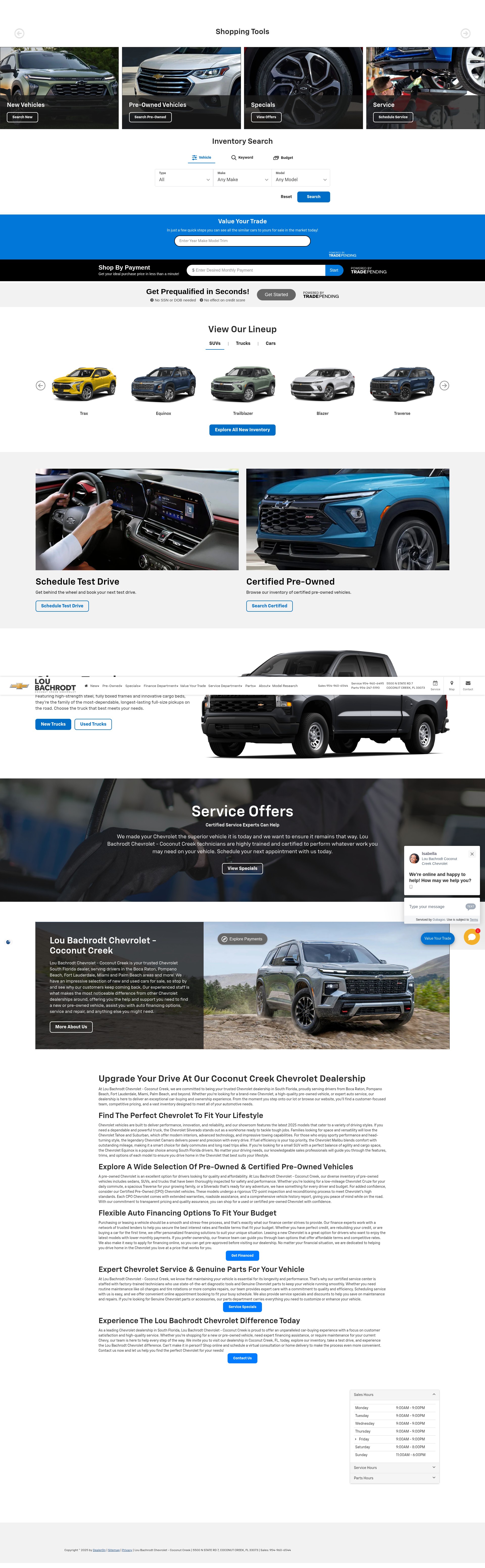 Screenshot of www.coconutcreekchevrolet.com