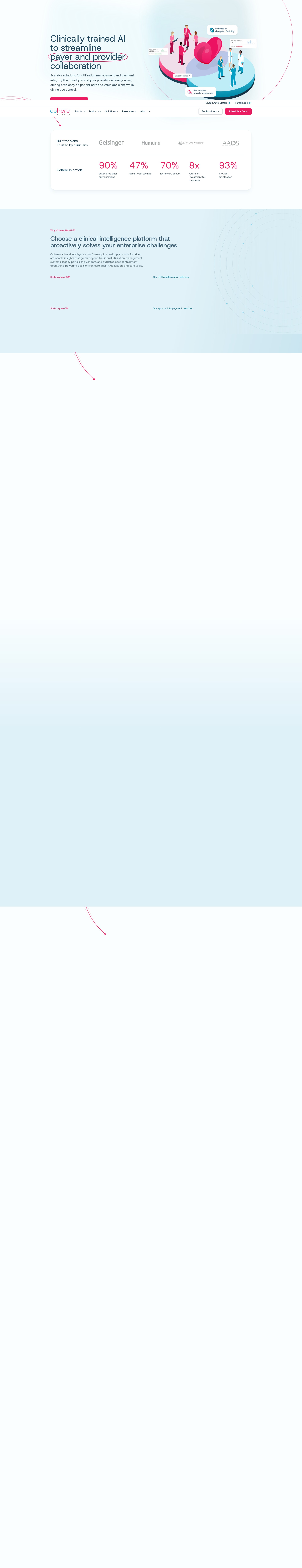 Screenshot of www.coherehealth.com