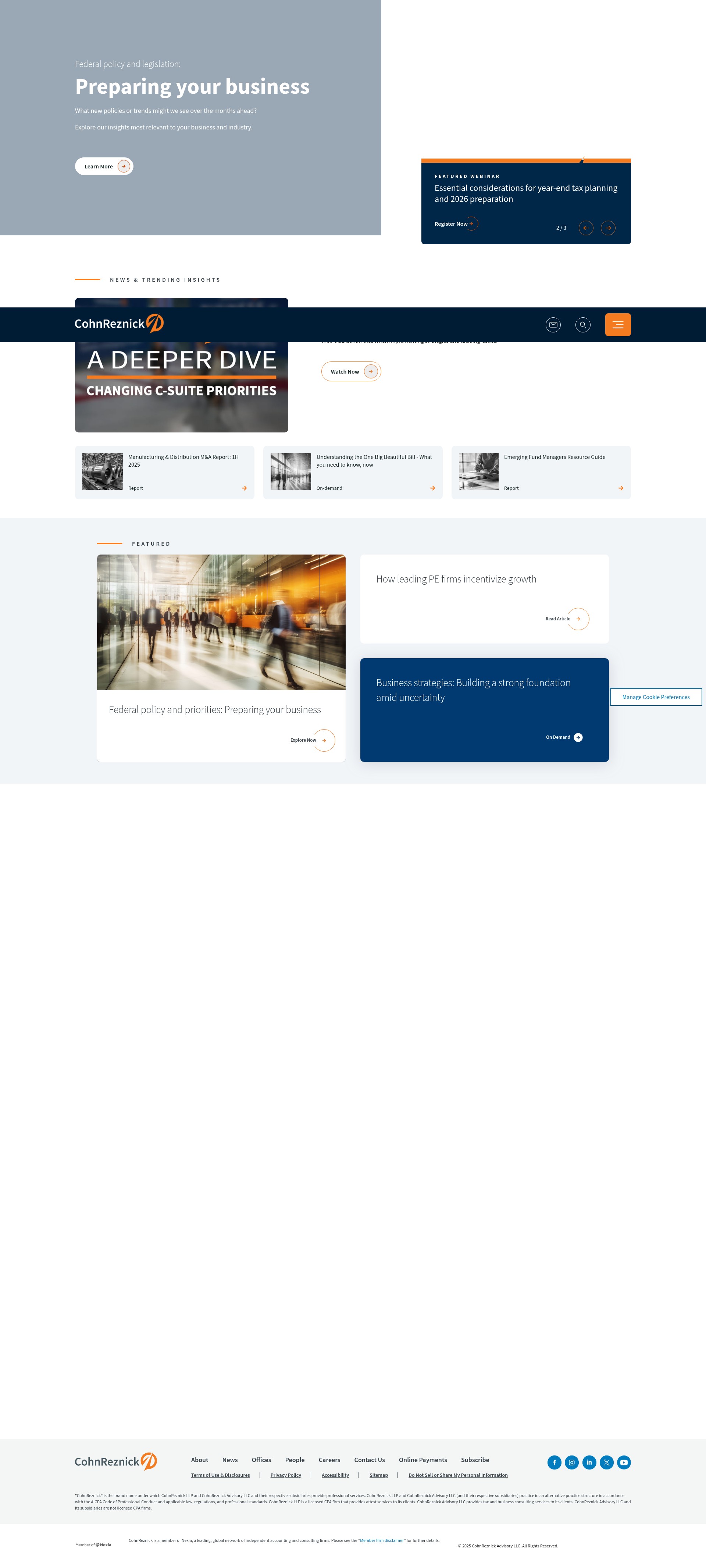 Screenshot of www.cohnreznick.com
