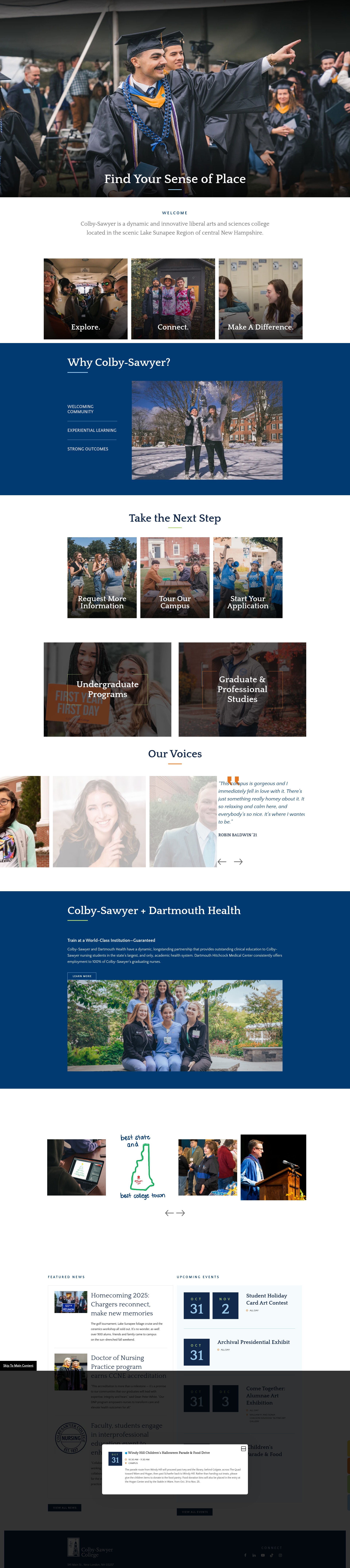 Screenshot of www.colby-sawyer.edu