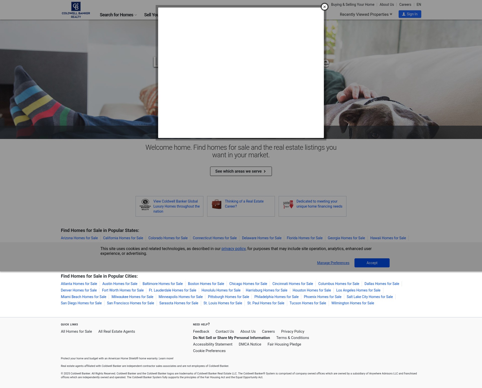 Screenshot of www.coldwellbankerhomes.com