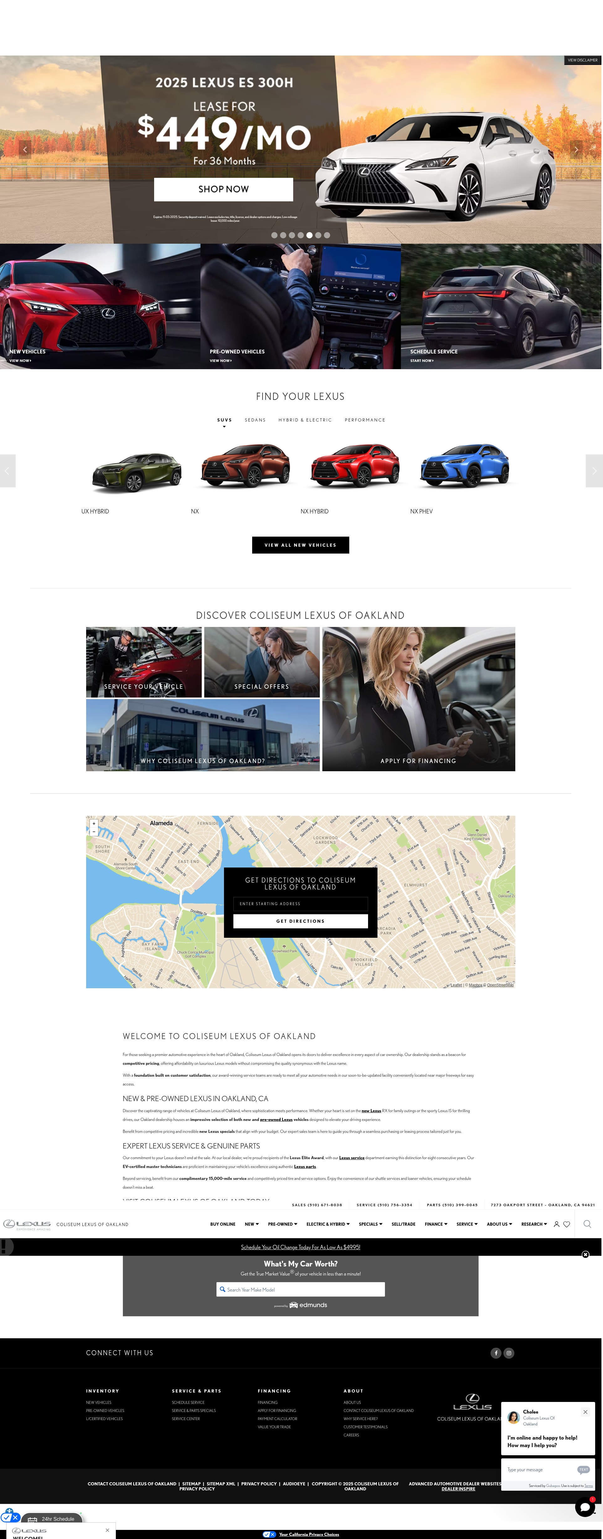 Screenshot of www.coliseumlexusofoakland.com