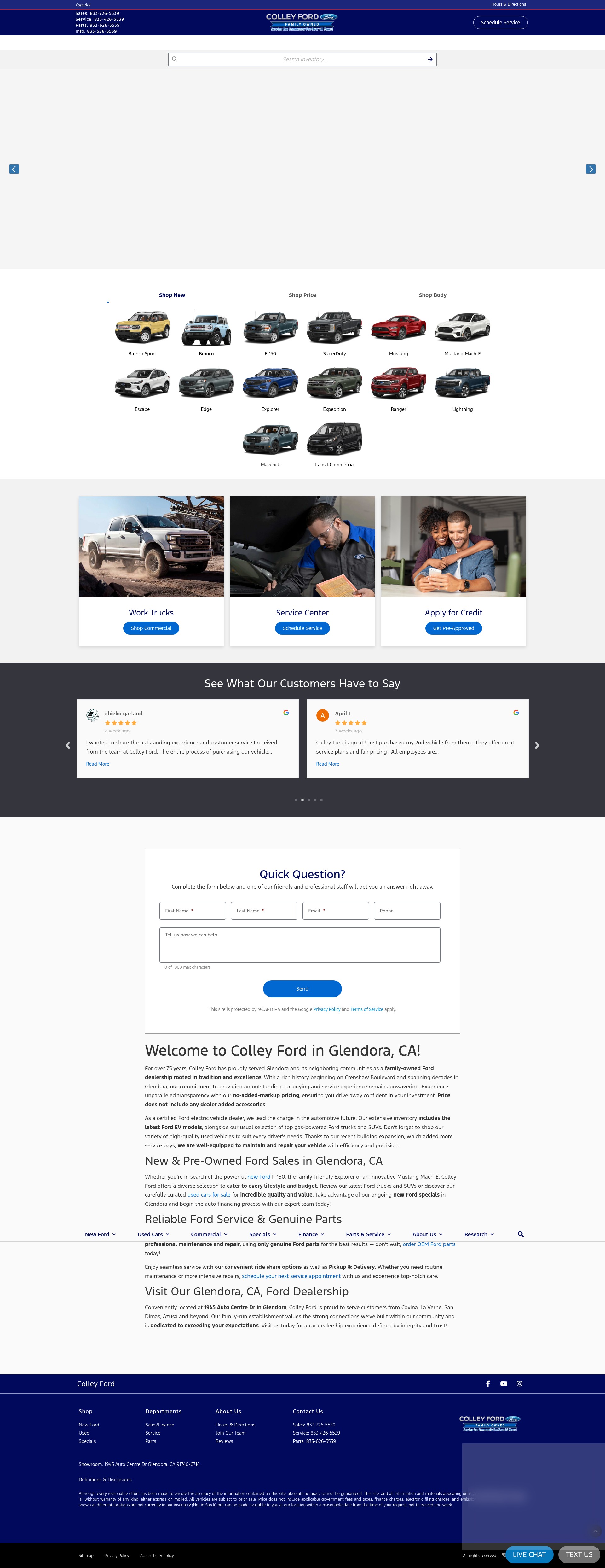 Screenshot of www.colleyford.com