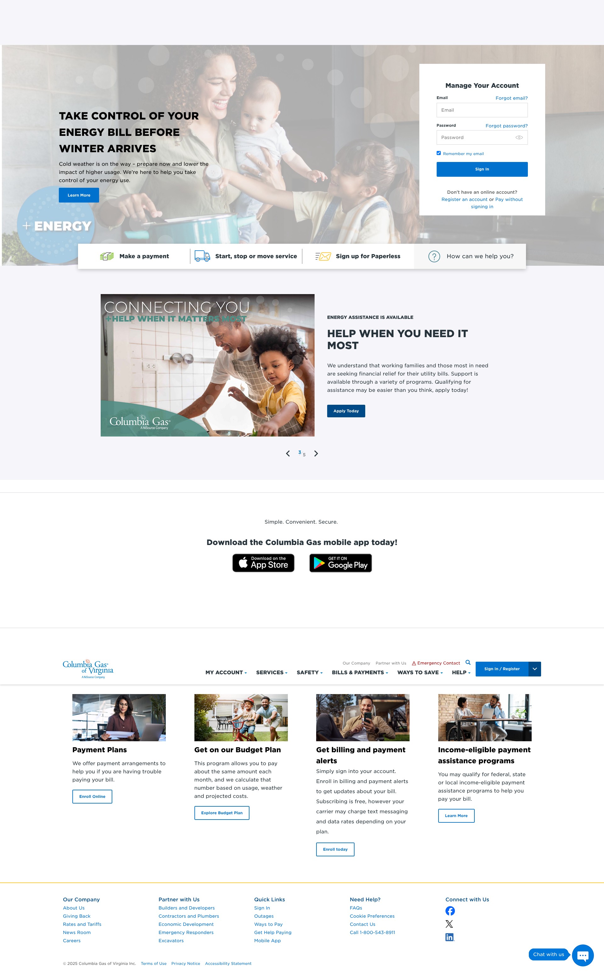 Screenshot of www.columbiagasva.com