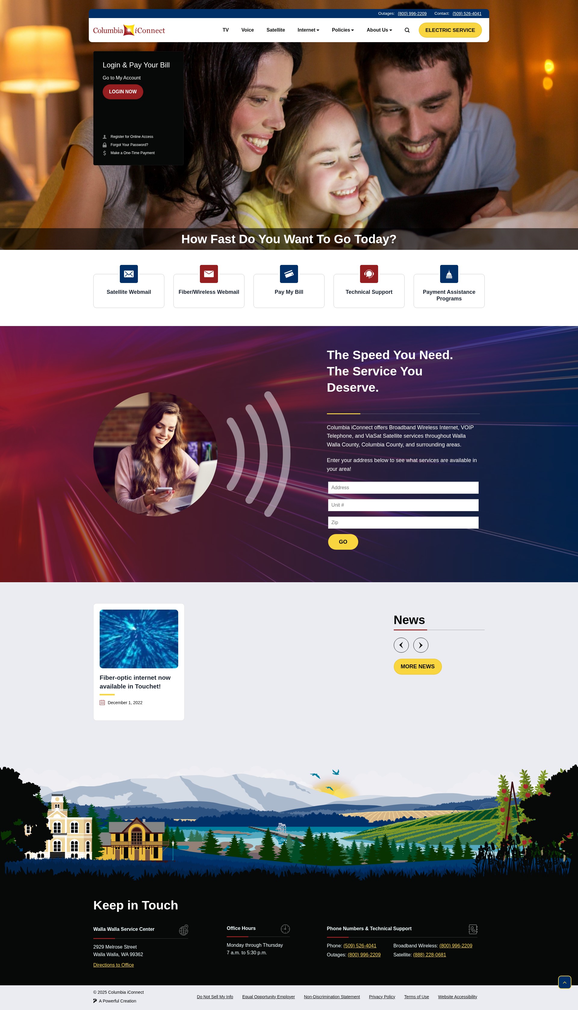 Screenshot of www.columbiainet.com