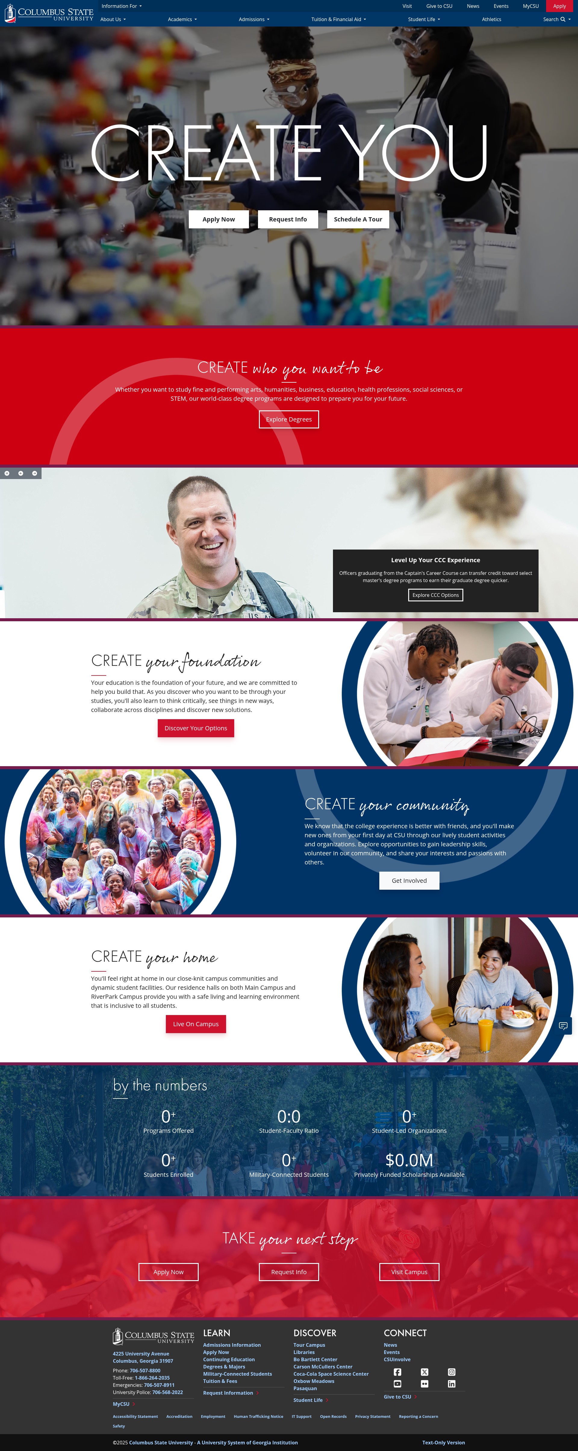 Screenshot of www.columbusstate.edu
