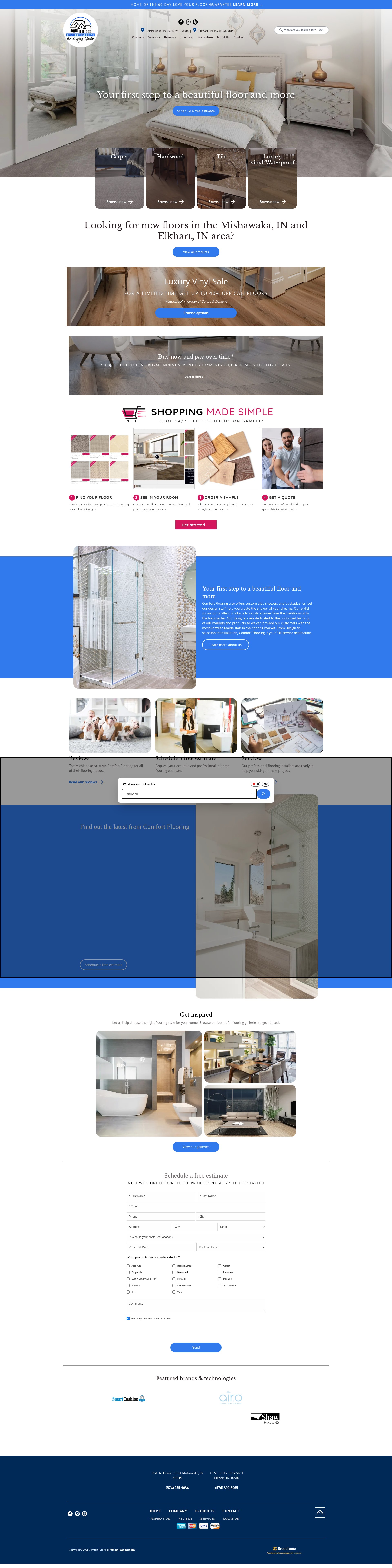 Screenshot of www.comfortcarpets.com