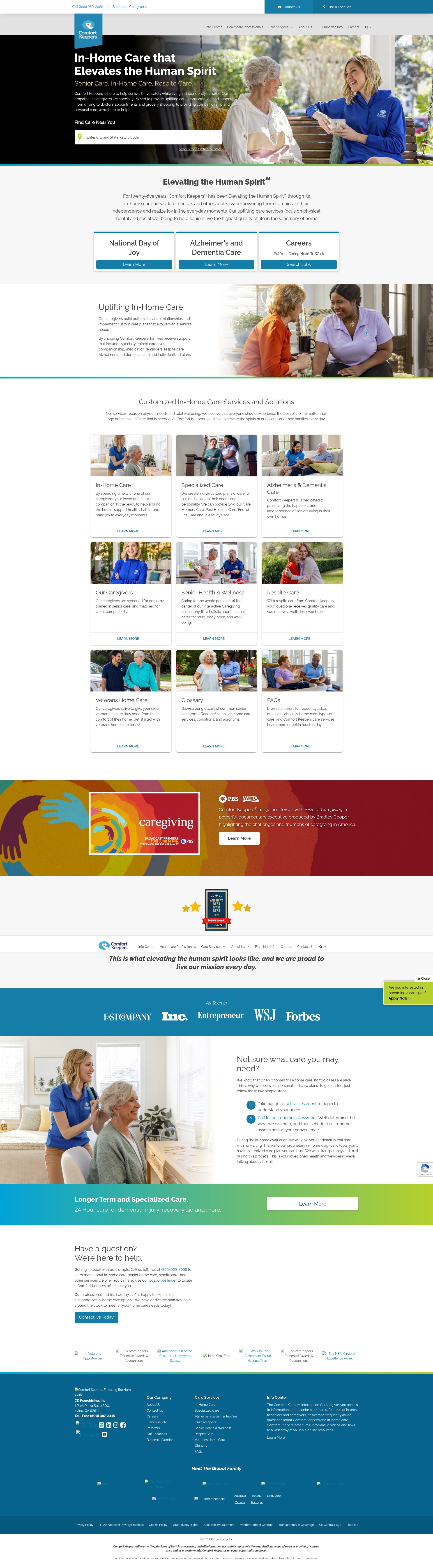 Screenshot of www.comfortkeepers.com