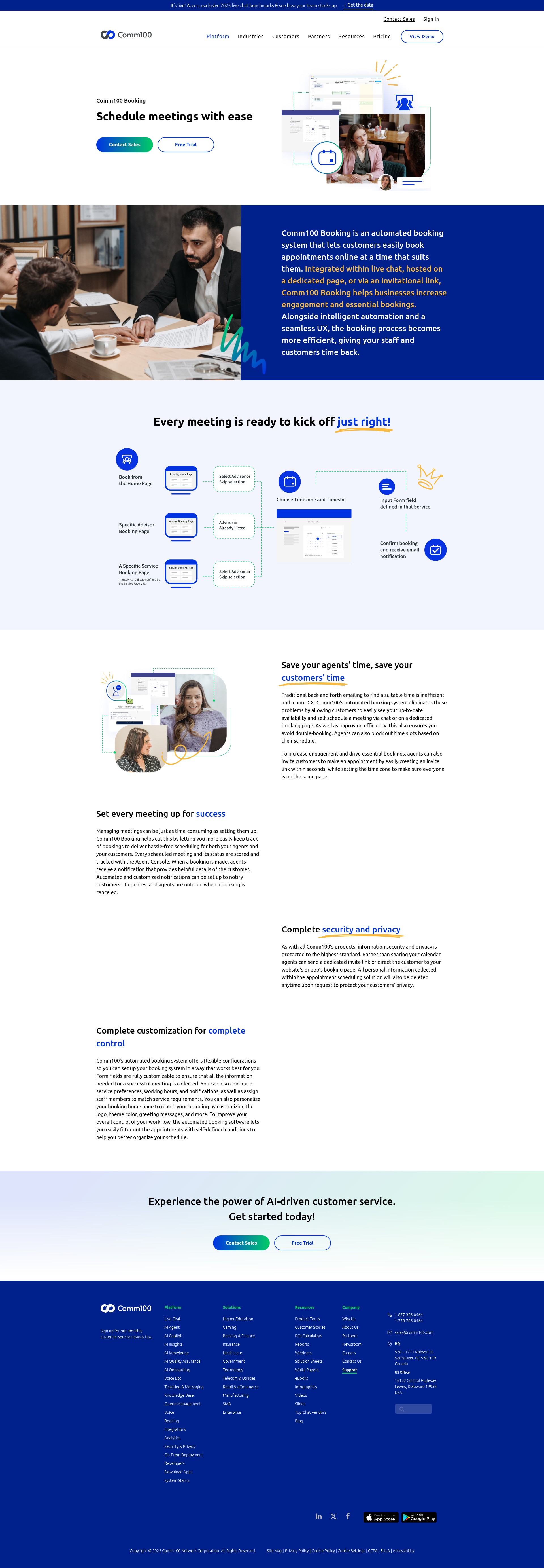 Screenshot of www.comm100.com