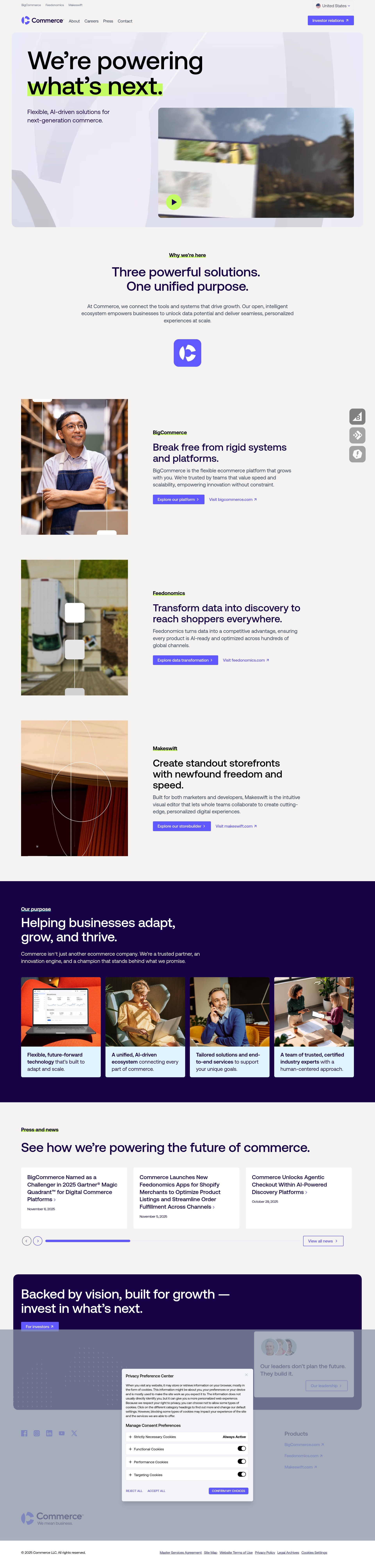 Screenshot of www.commerce.com