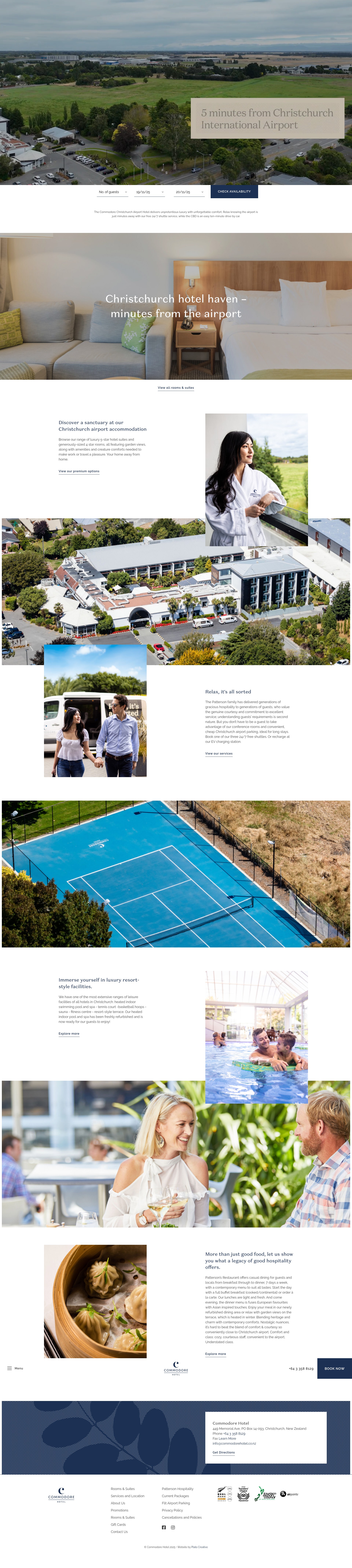 Screenshot of www.commodorehotel.co.nz