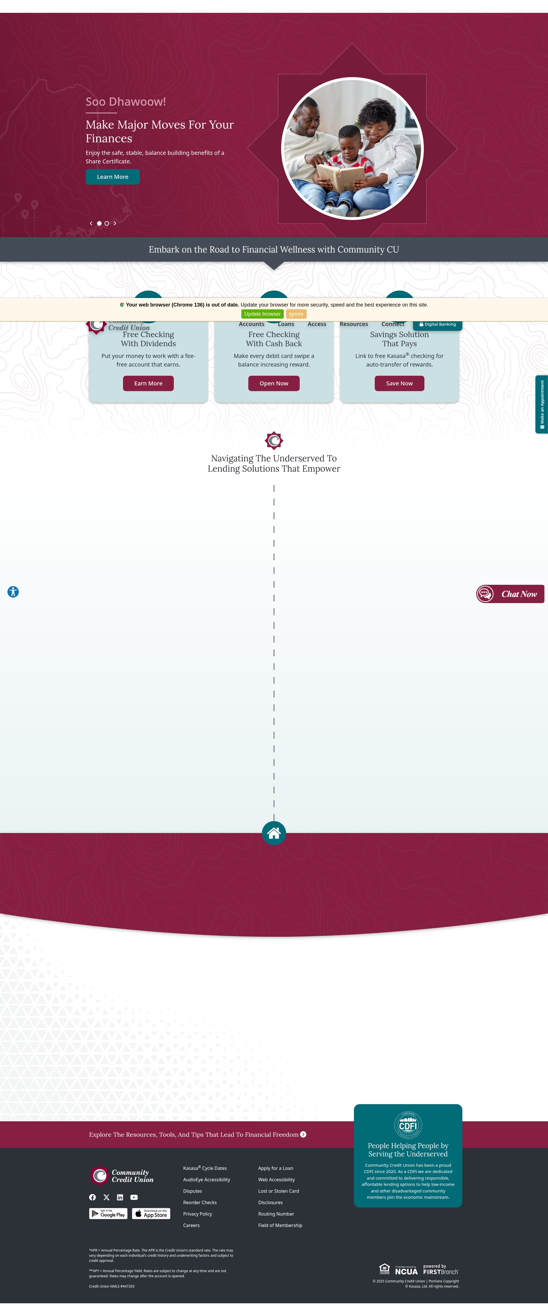 Screenshot of www.communitycreditunion.com
