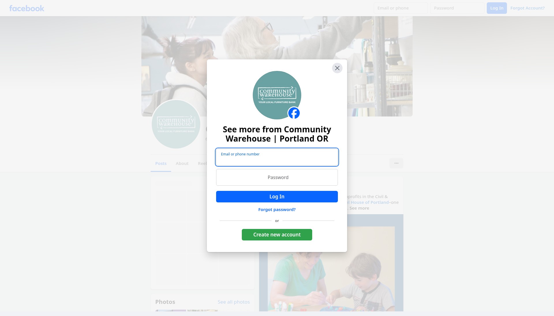 Screenshot of www.communitywarehouse.org