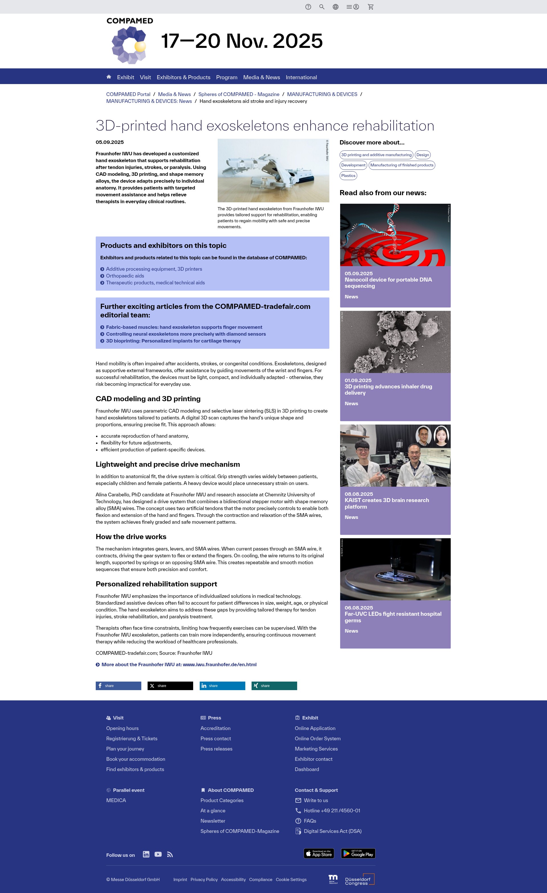 Screenshot of www.compamed-tradefair.com