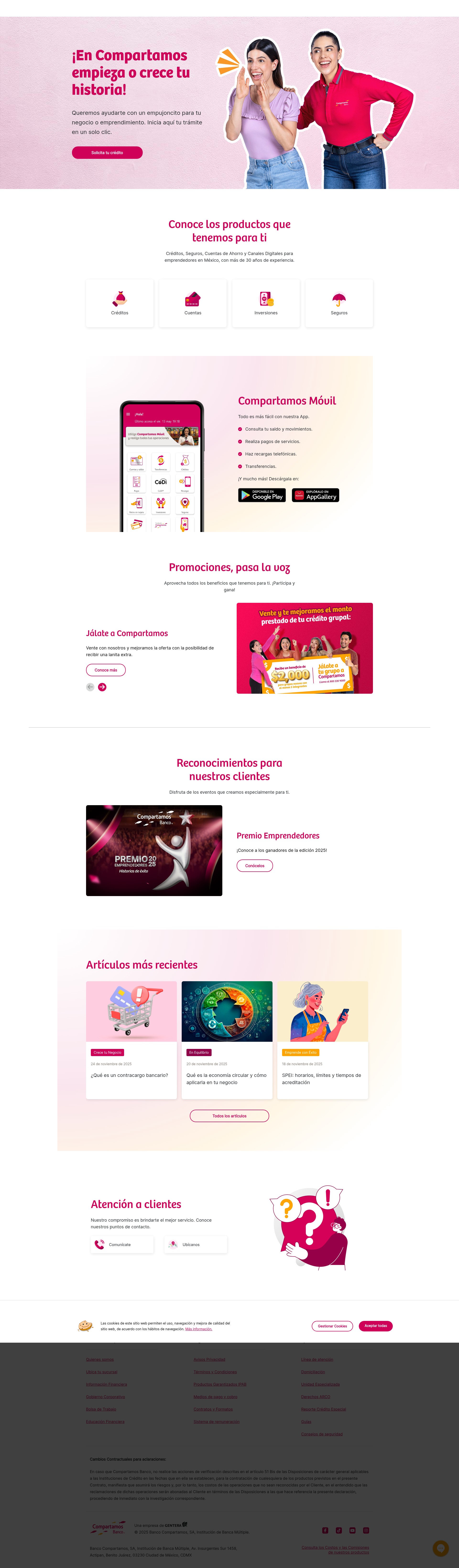Screenshot of www.compartamos.com.mx