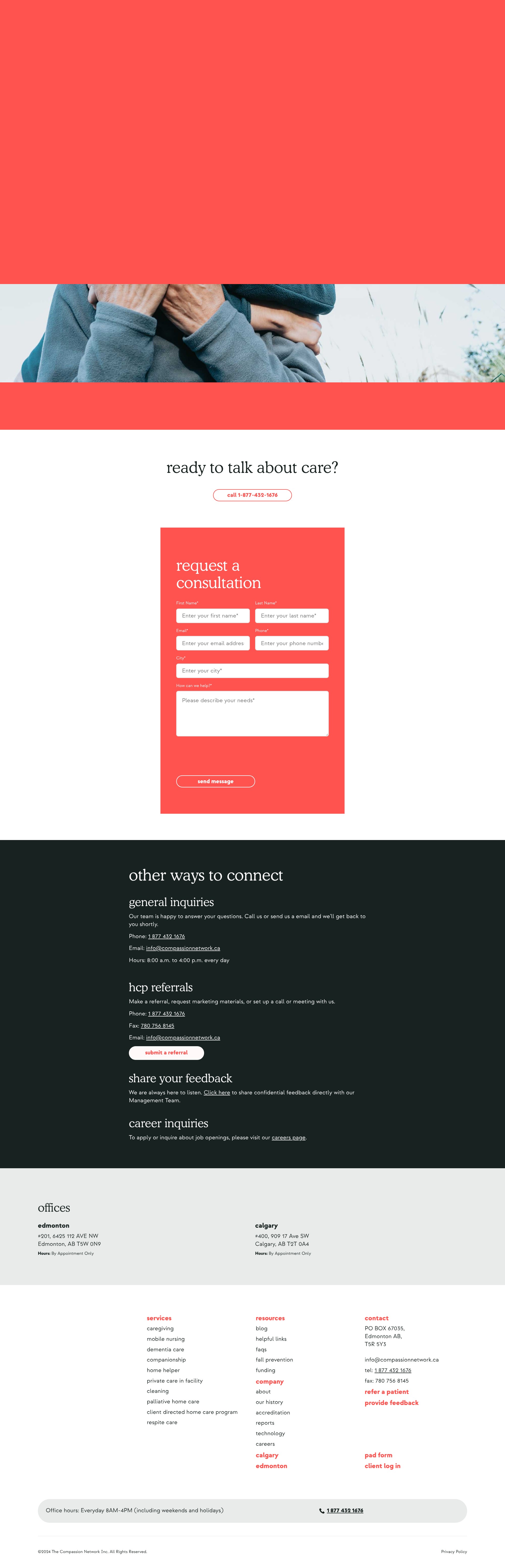 Screenshot of www.compassionnetwork.ca