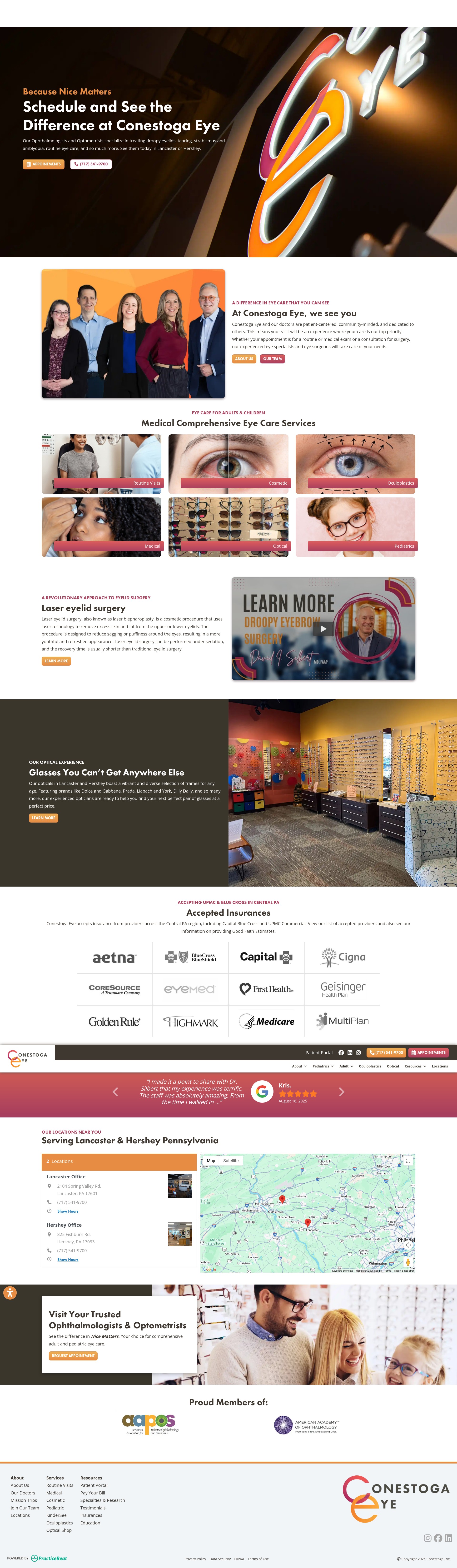 Screenshot of www.conestogaeye.com