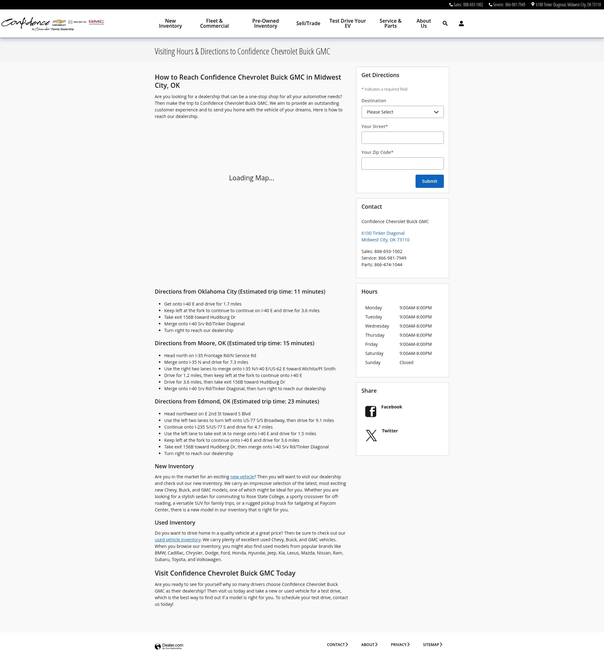 Screenshot of www.confidencechevroletbuickgmc.com