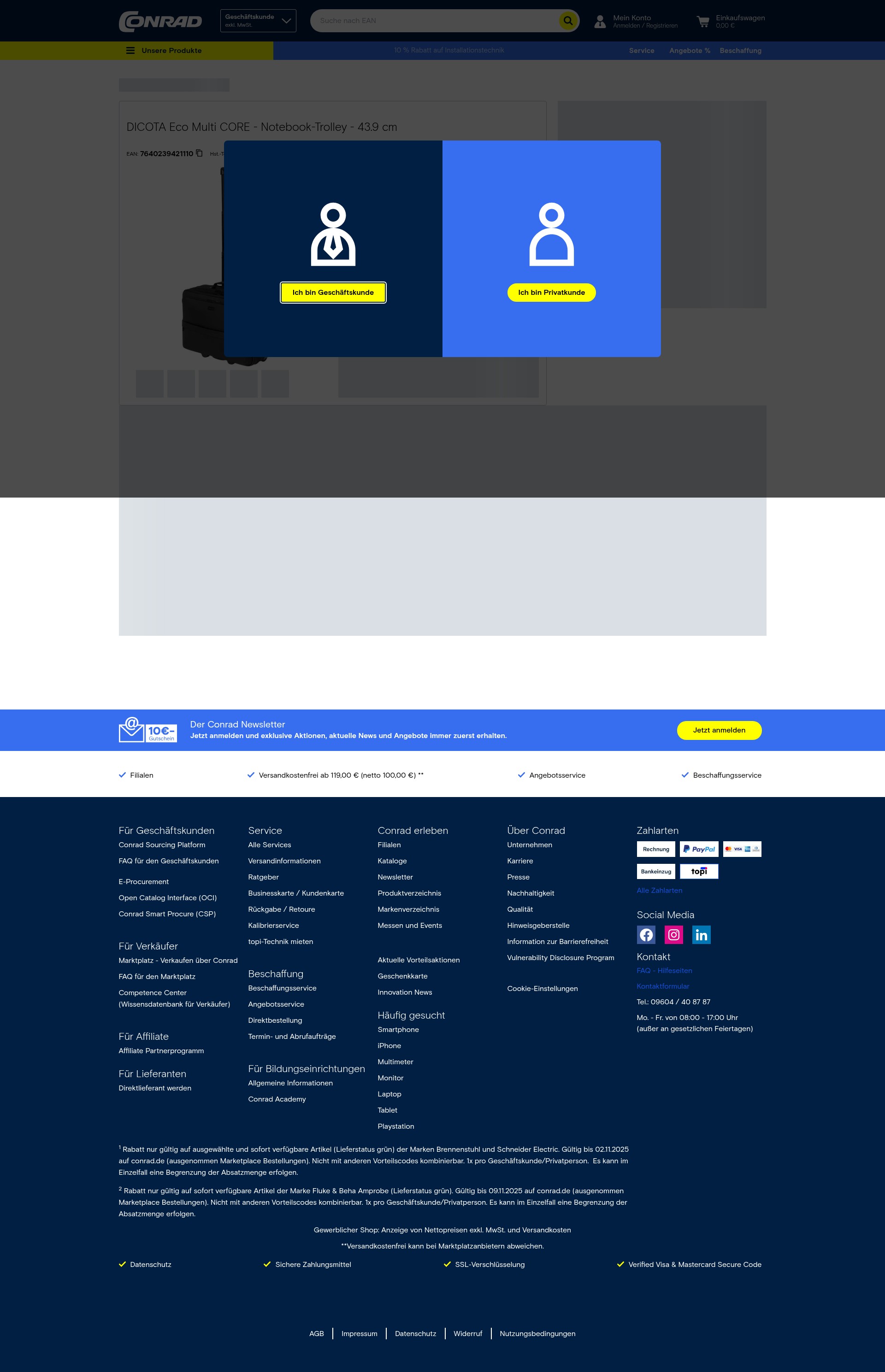 Screenshot of www.conrad.de