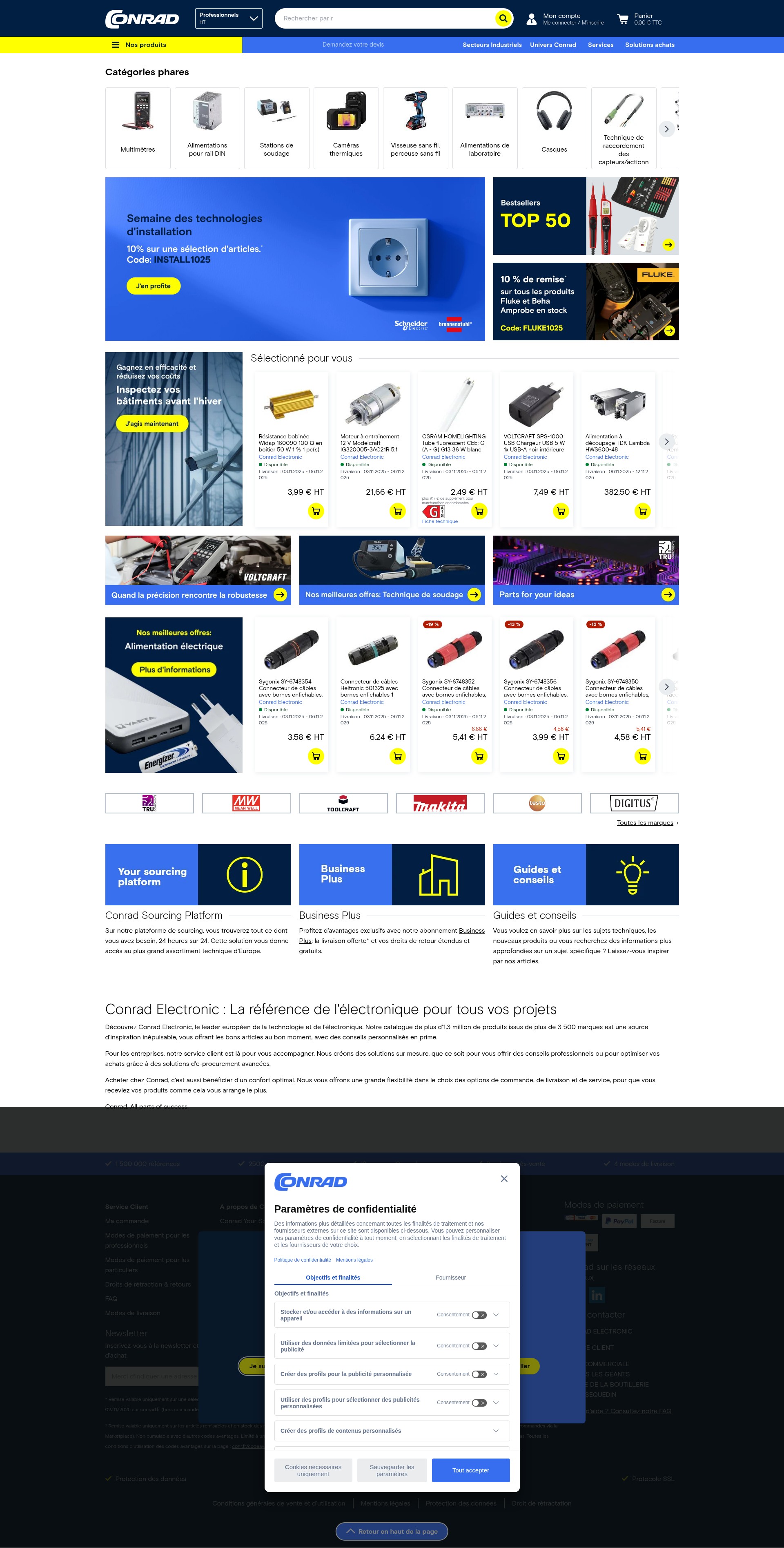 Screenshot of www.conrad.fr