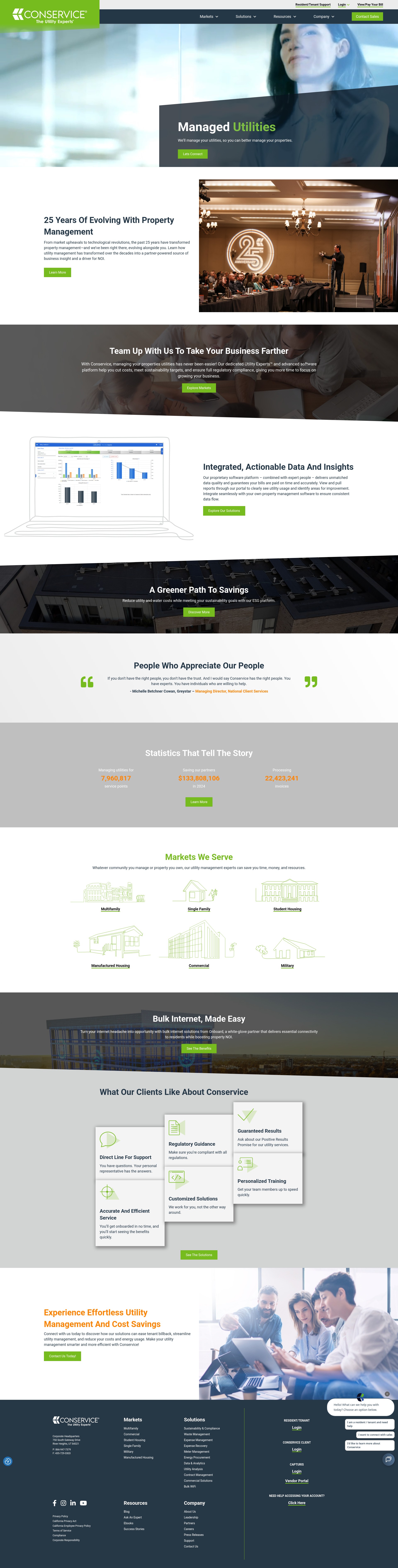Screenshot of www.conservice.com