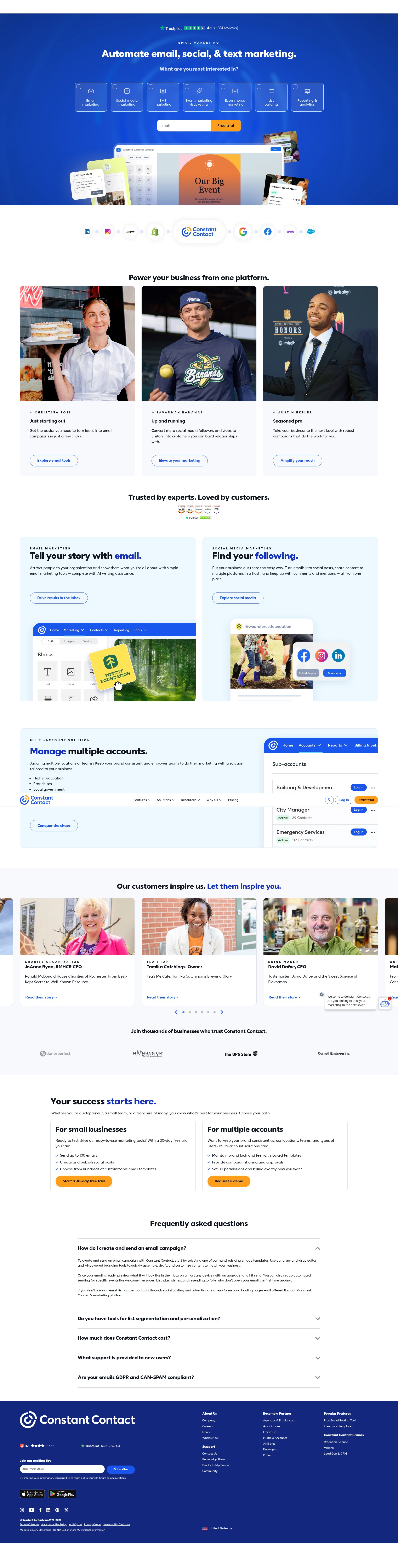 Screenshot of www.constantcontact.com
