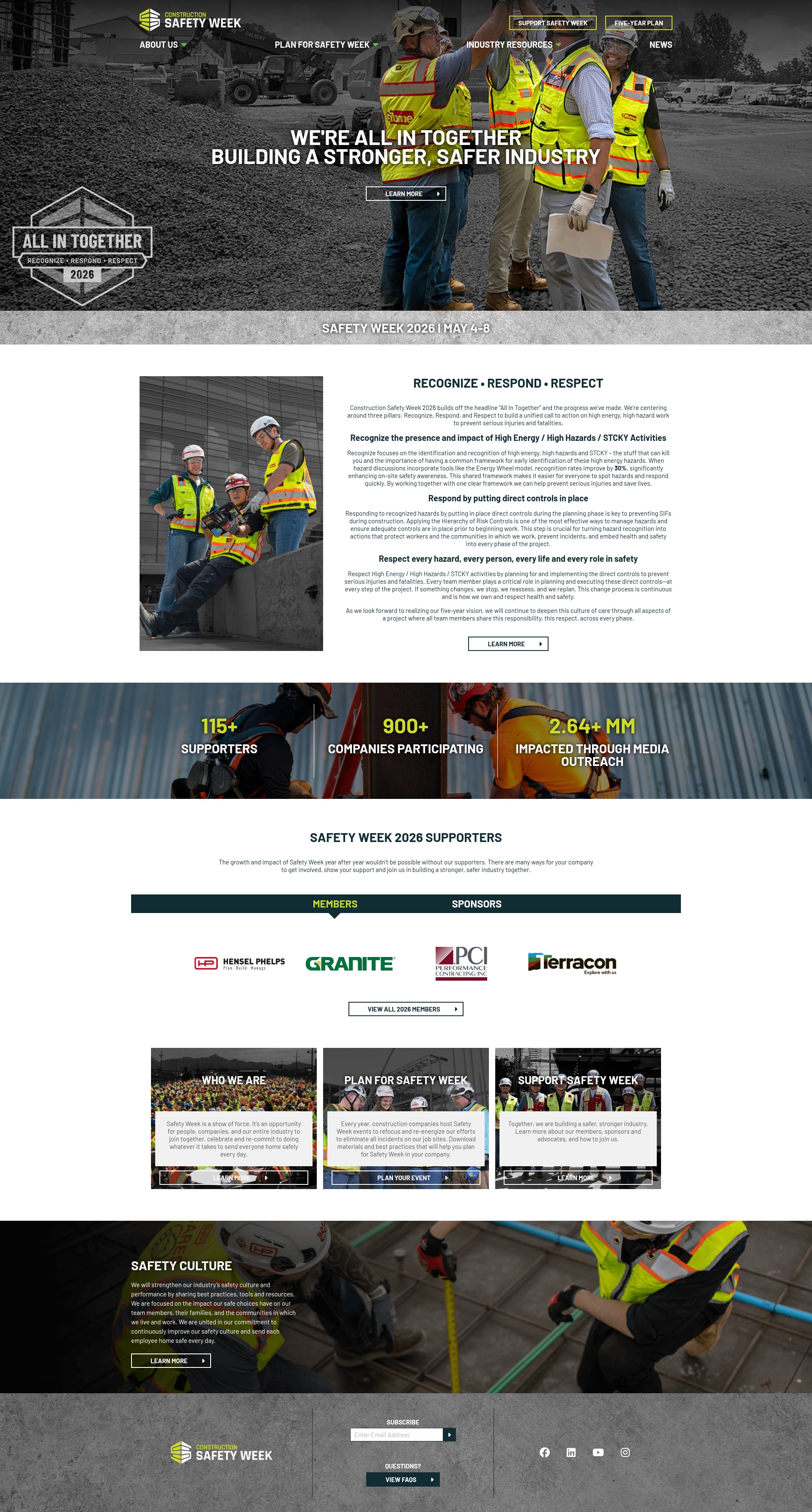 Screenshot of www.constructionsafetyweek.com