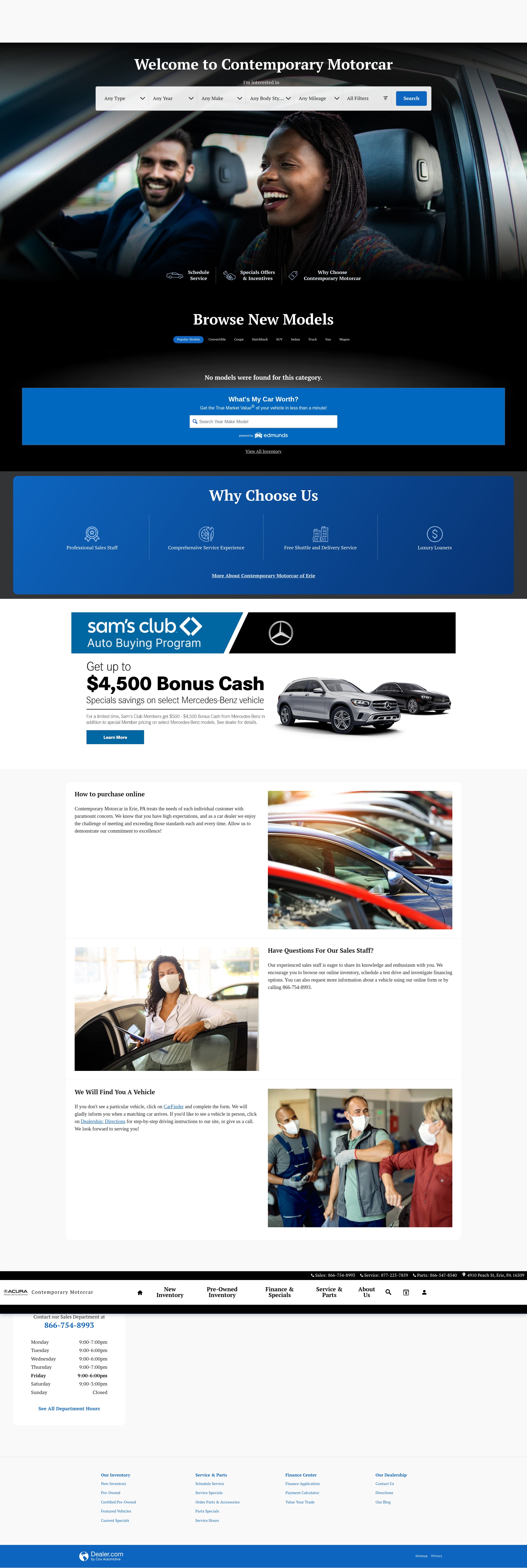 Screenshot of www.contemporarymotorcar.com
