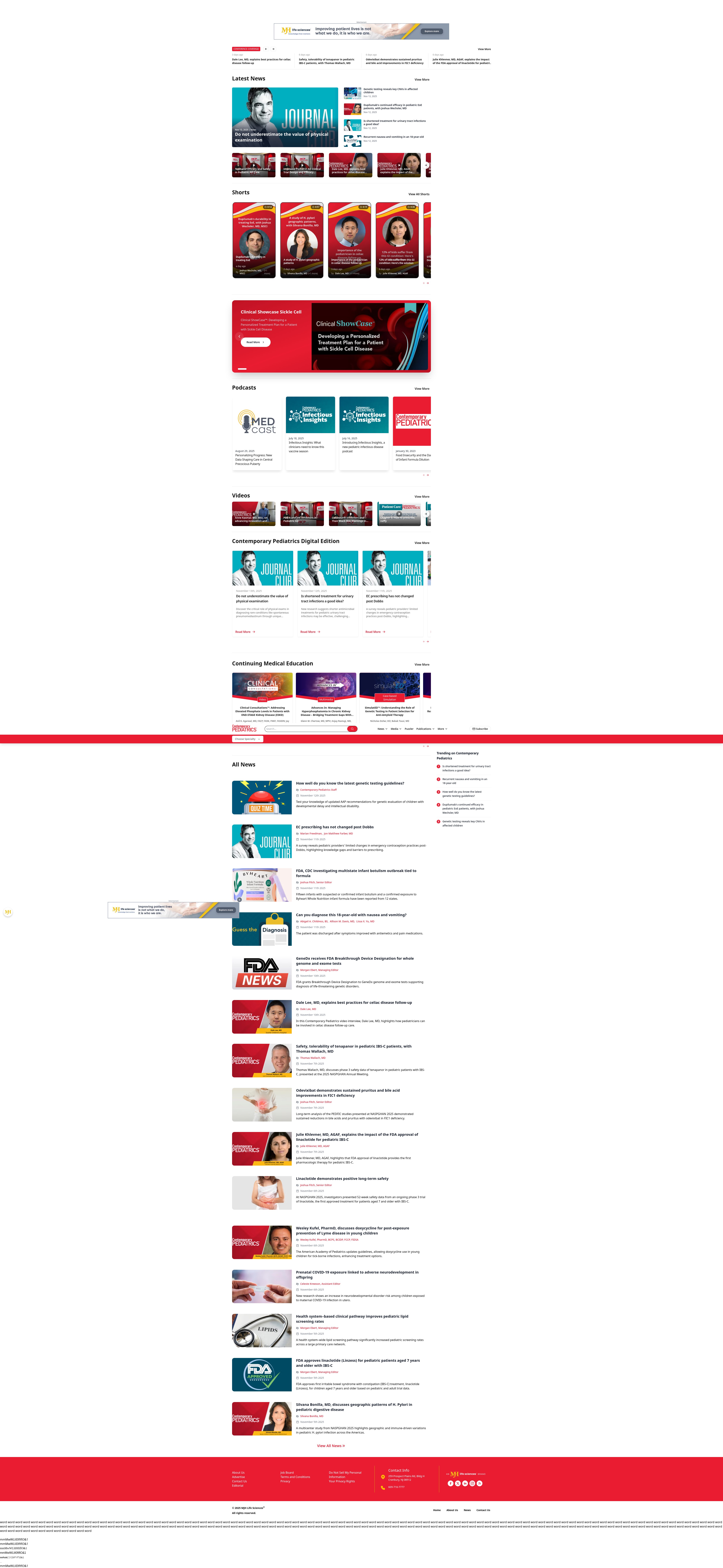 Screenshot of www.contemporarypediatrics.com