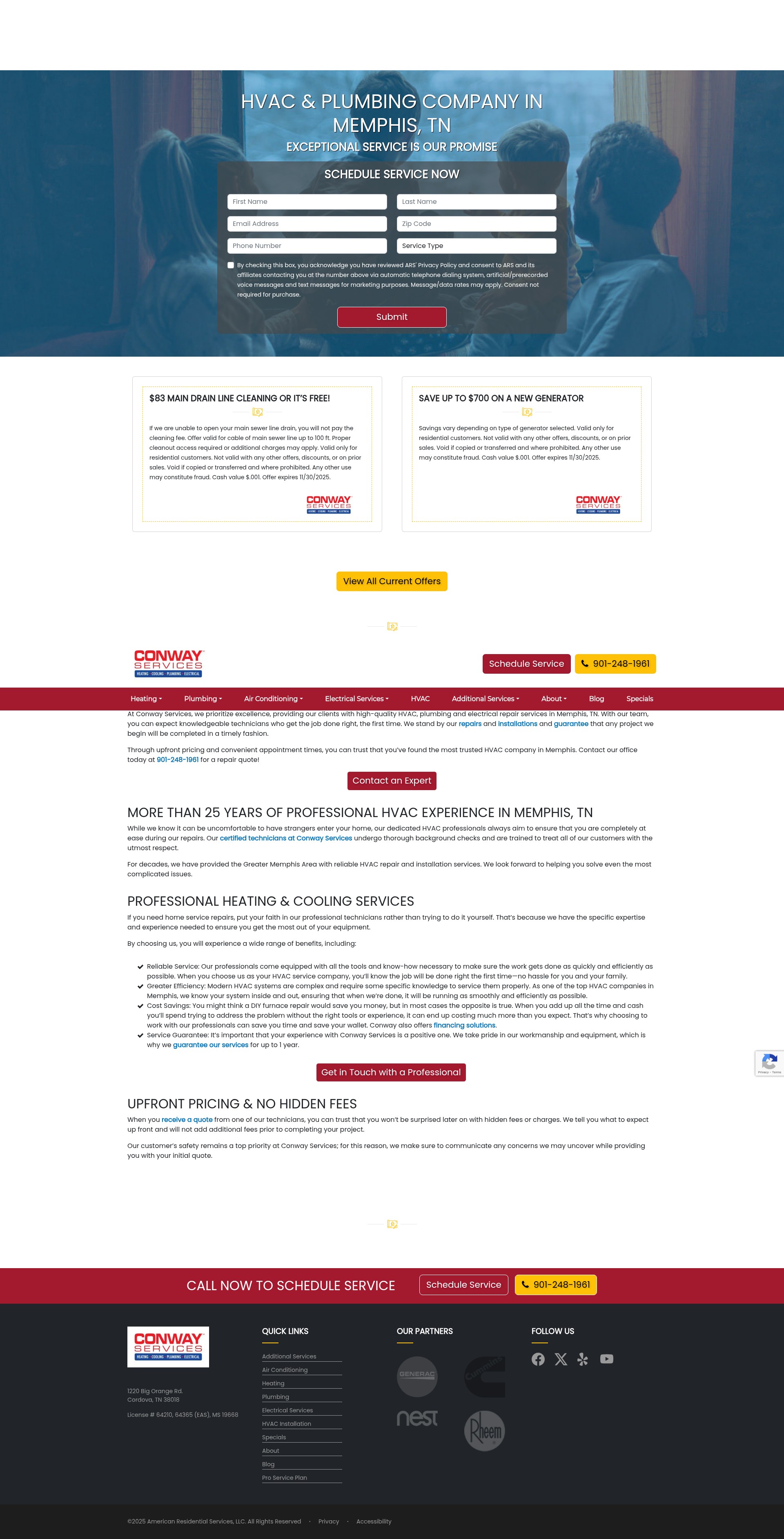 Screenshot of www.conwayservices.net