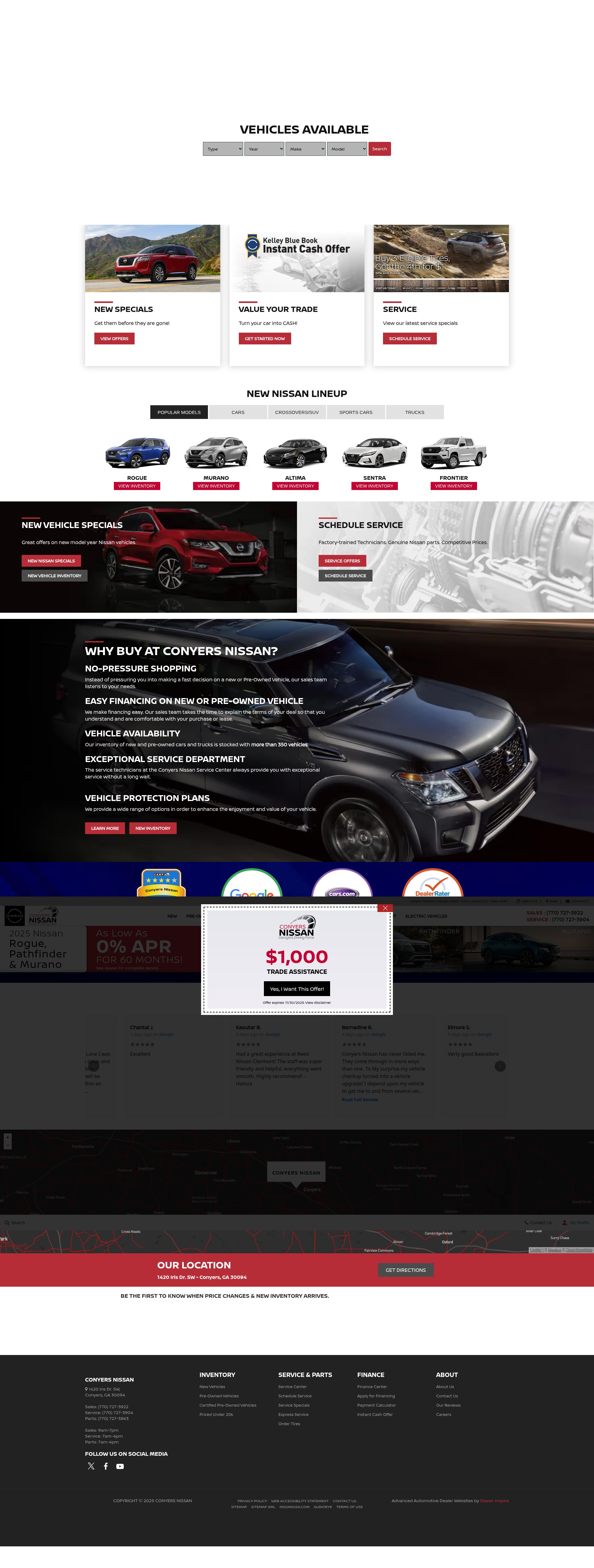 Screenshot of www.conyersnissan.com