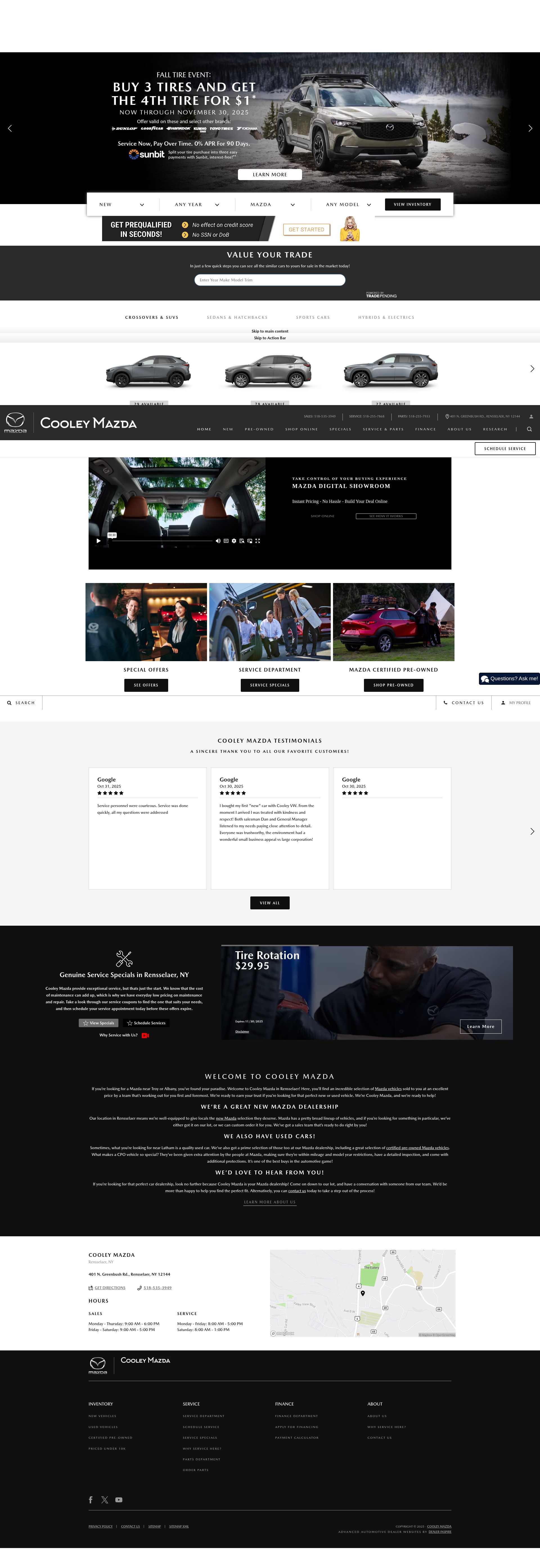 Screenshot of www.cooleymazda.com