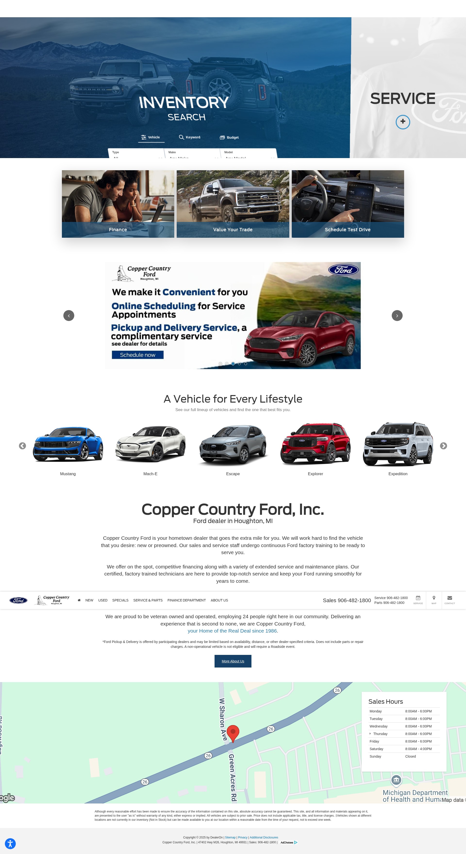 Screenshot of www.coppercountryfordhoughton.com