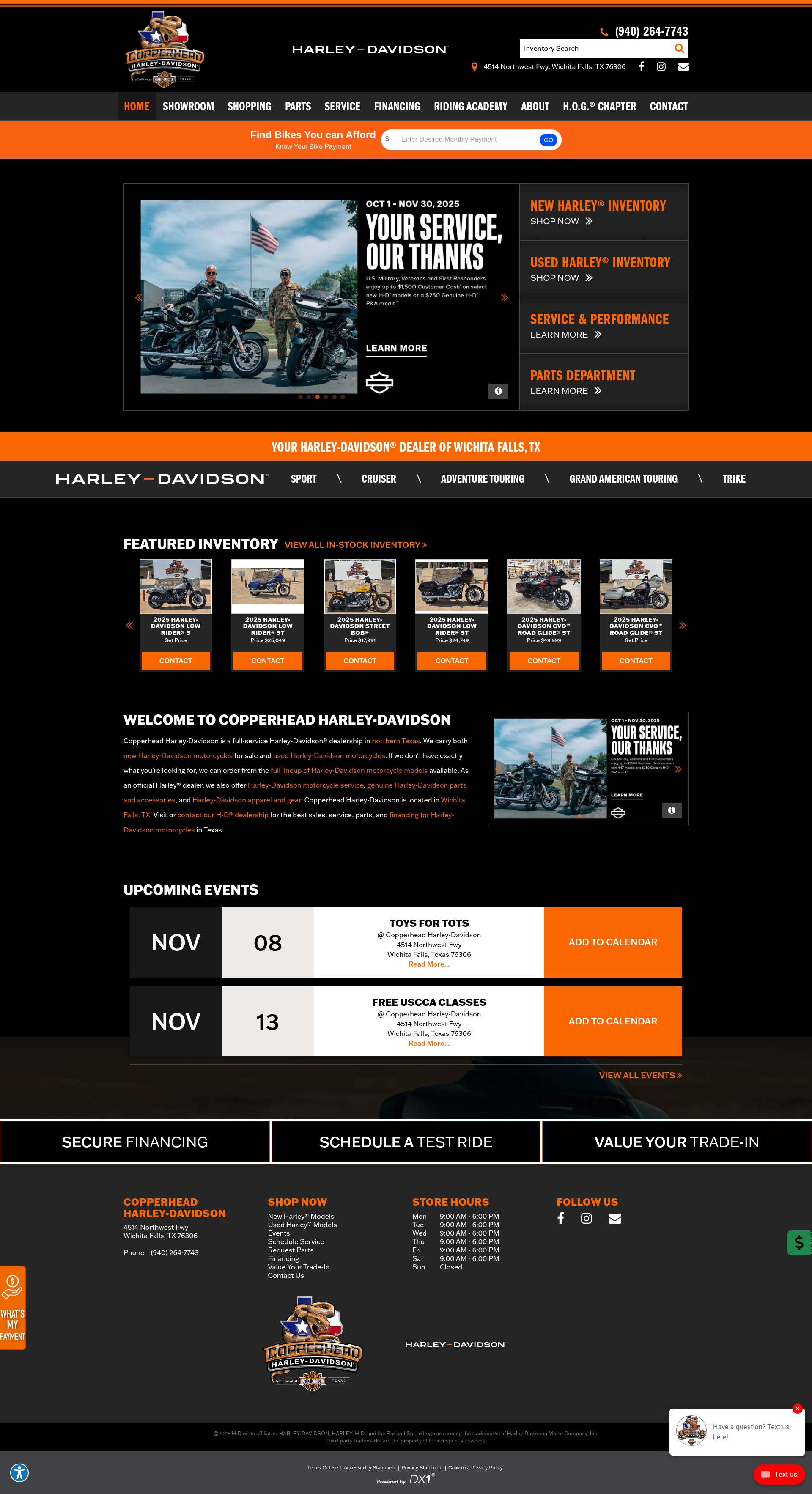 Screenshot of www.copperheadhd.com