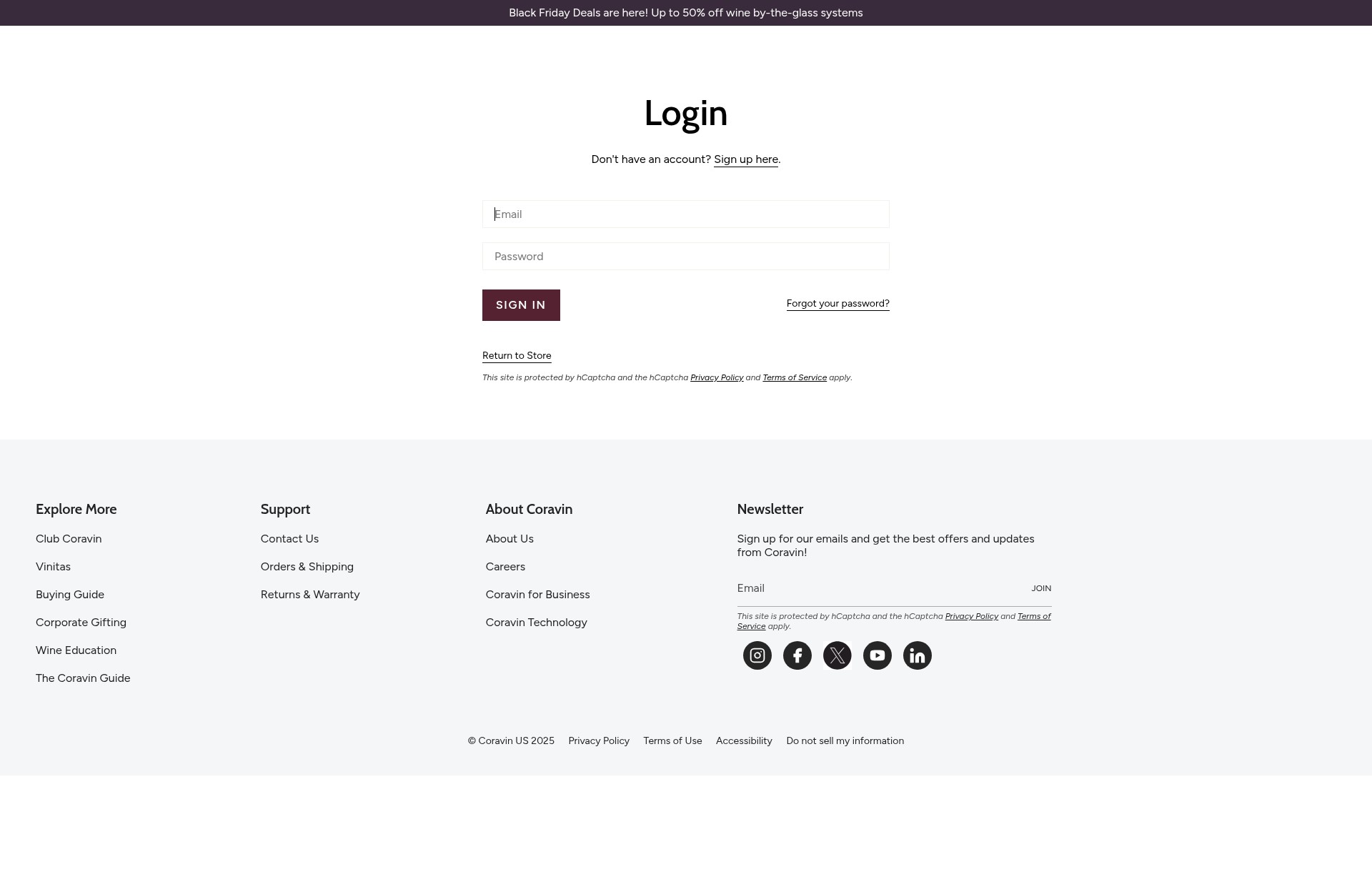 Screenshot of www.coravin.com