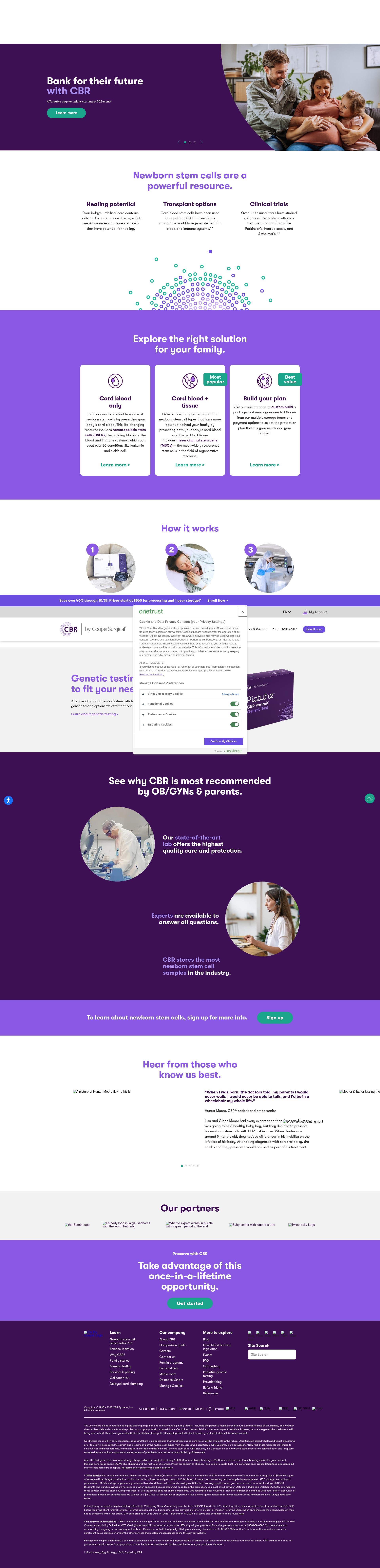 Screenshot of www.cordblood.com
