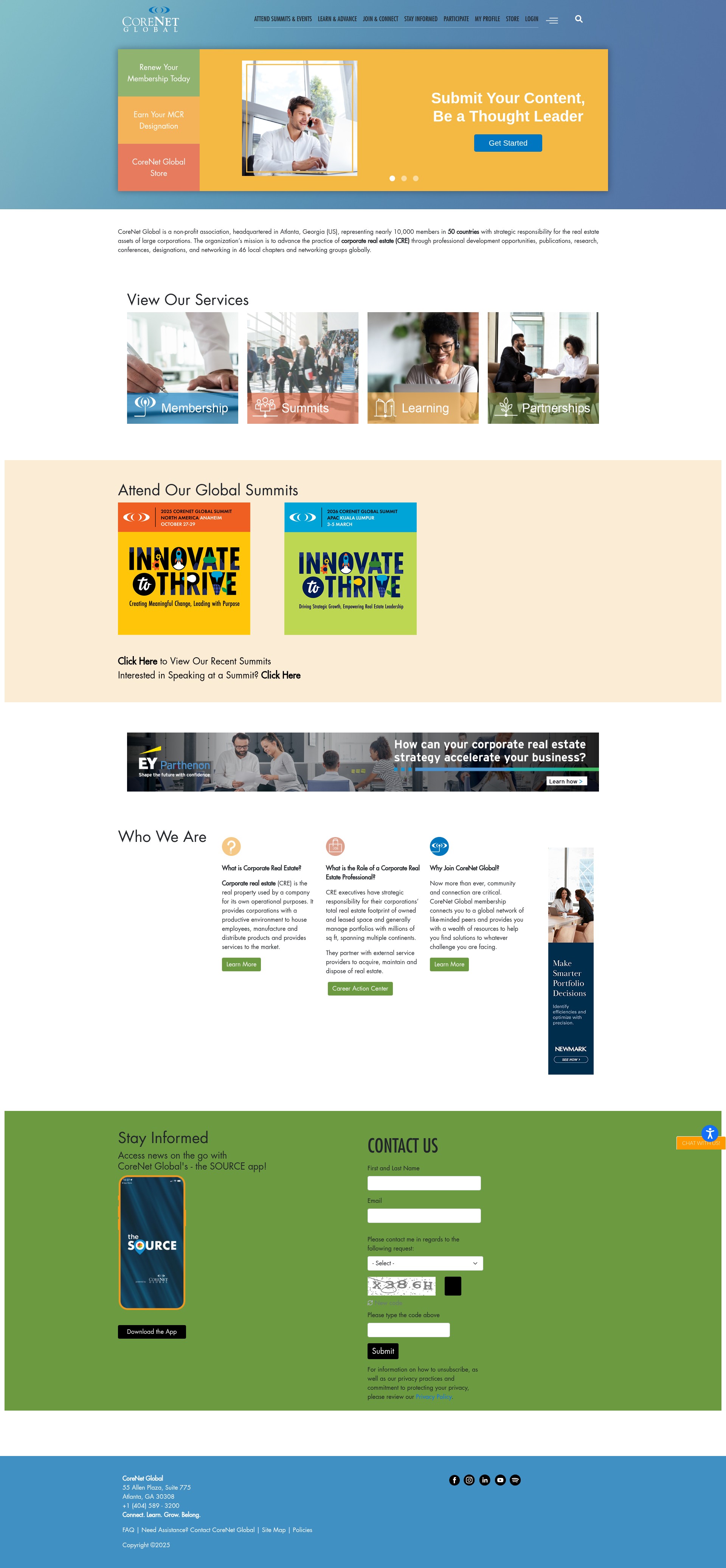 Screenshot of www.corenetglobal.org