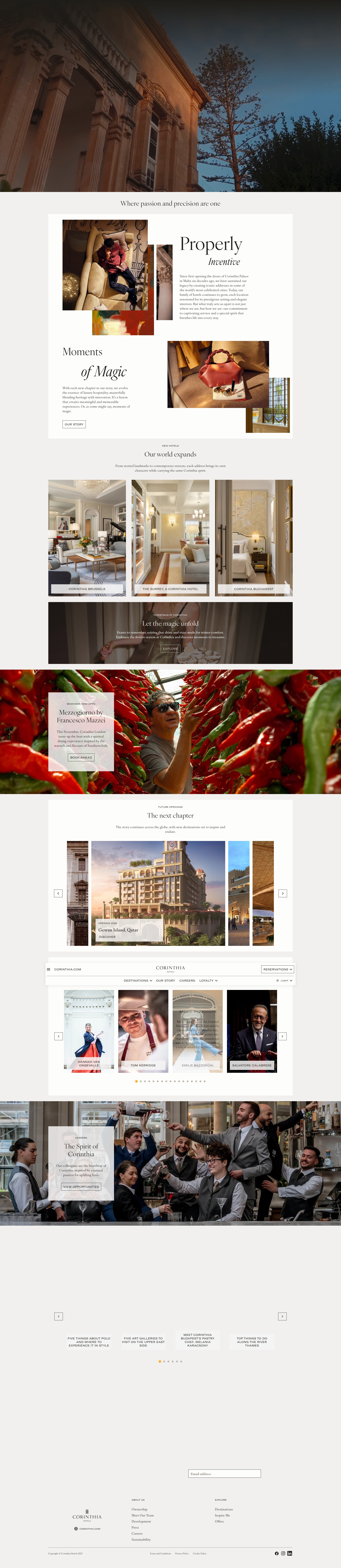 Screenshot of www.corinthia.com