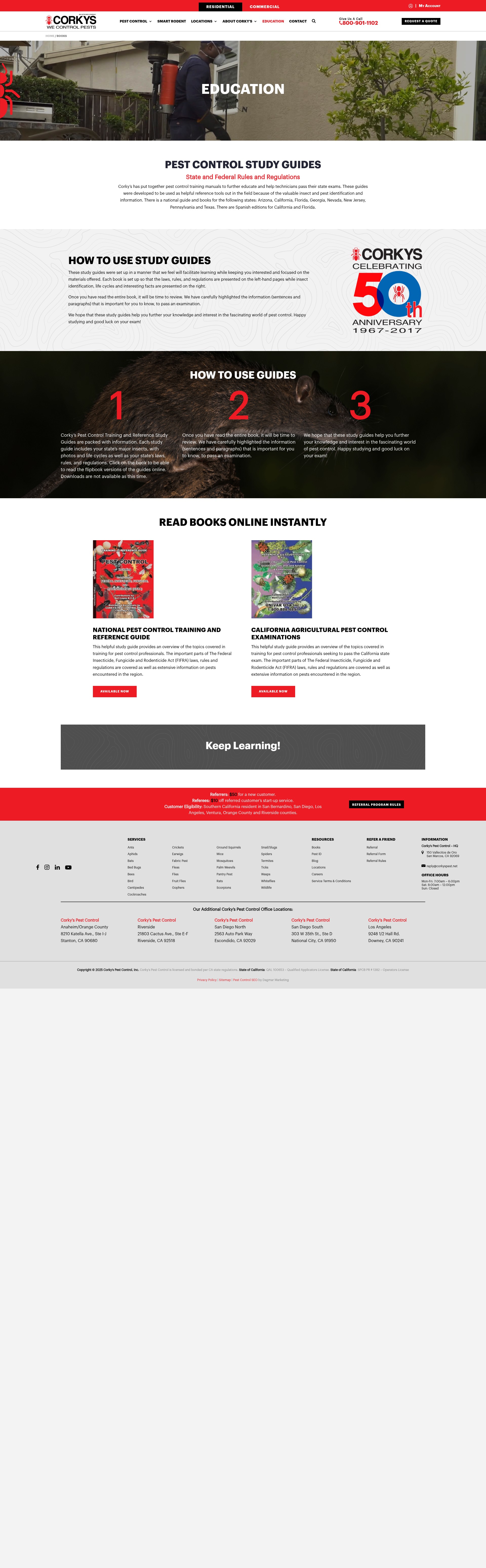 Screenshot of www.corkyspest.com
