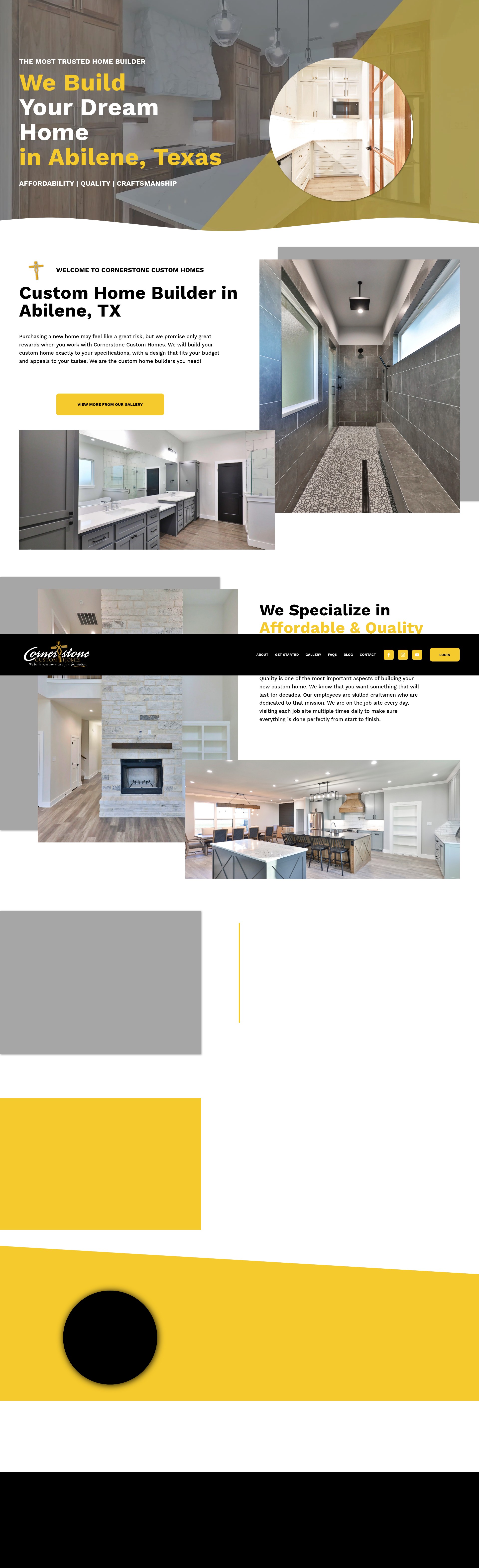 Screenshot of www.cornerstonebuilthomes.com