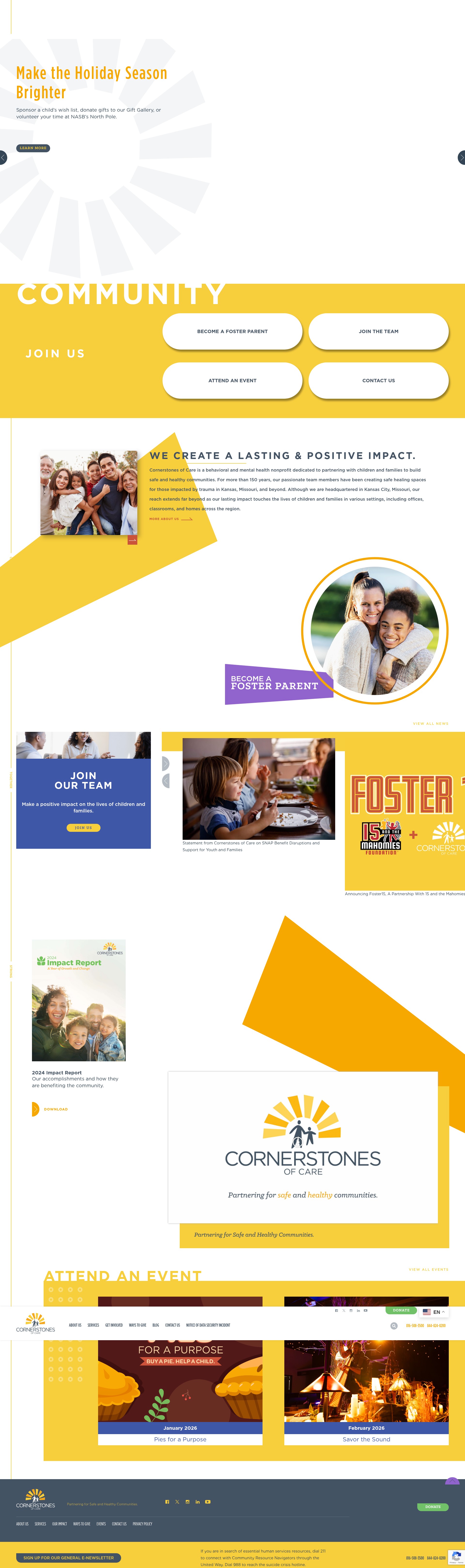 Screenshot of www.cornerstonesofcare.org