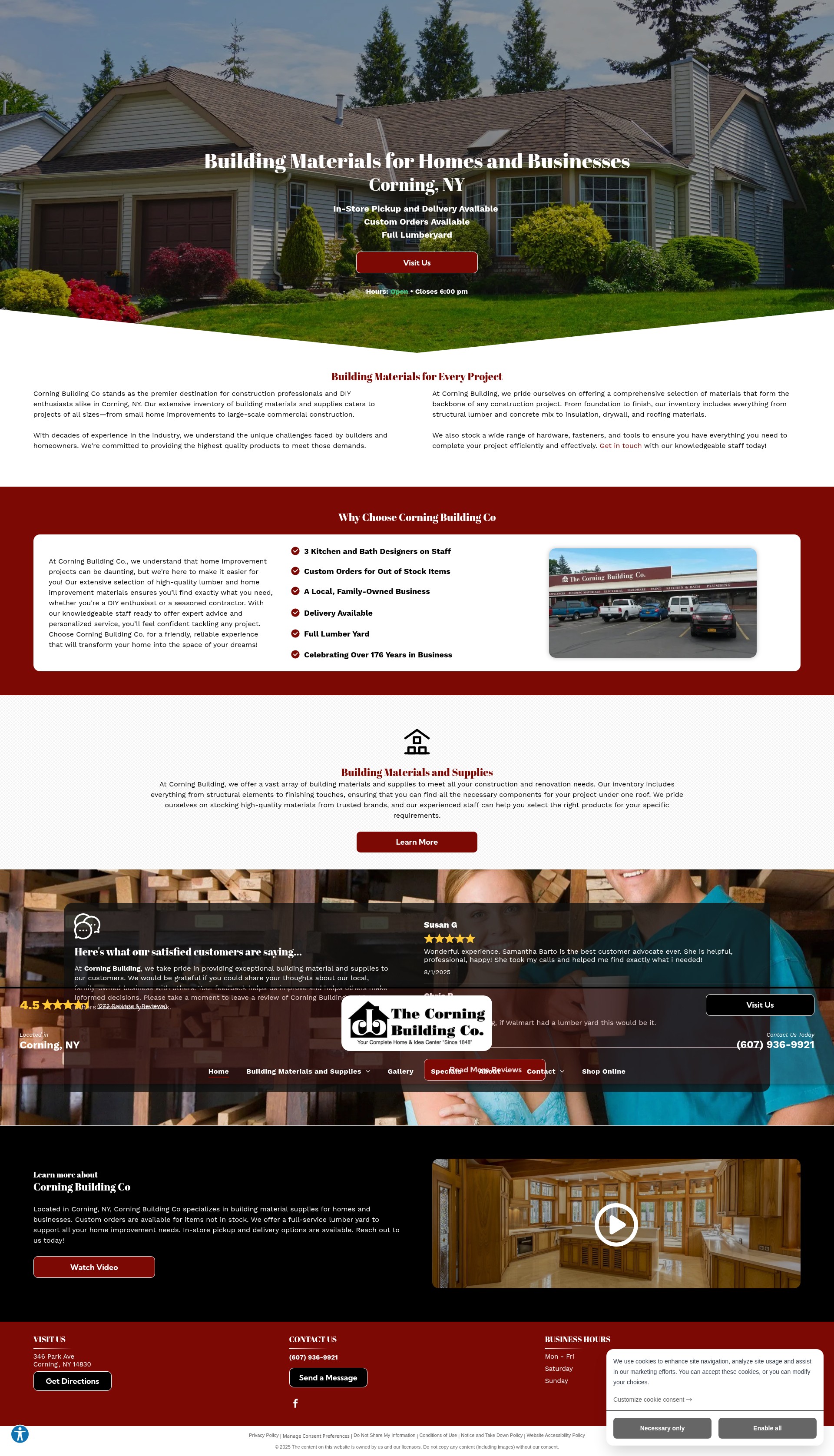 Screenshot of www.corningbldg.com