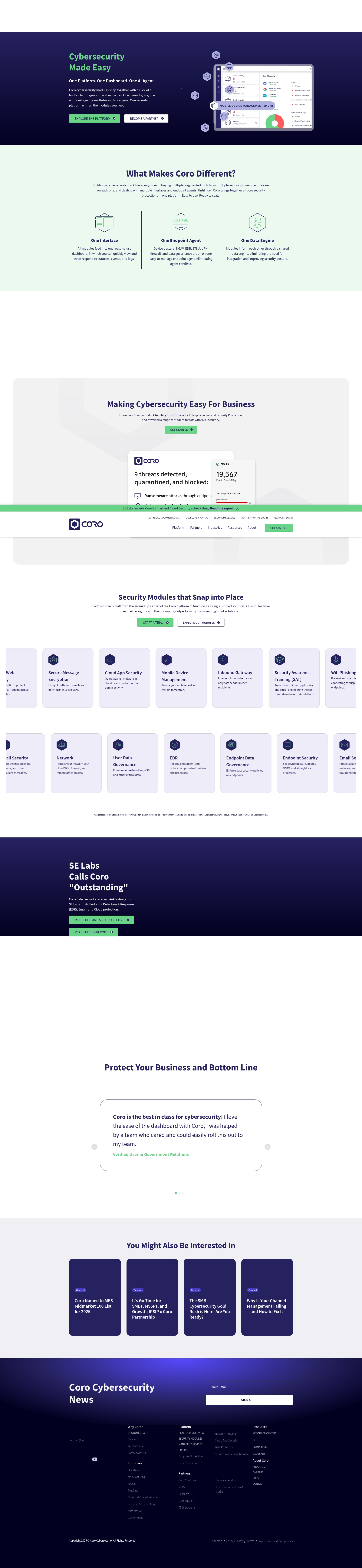 Screenshot of www.coro.net