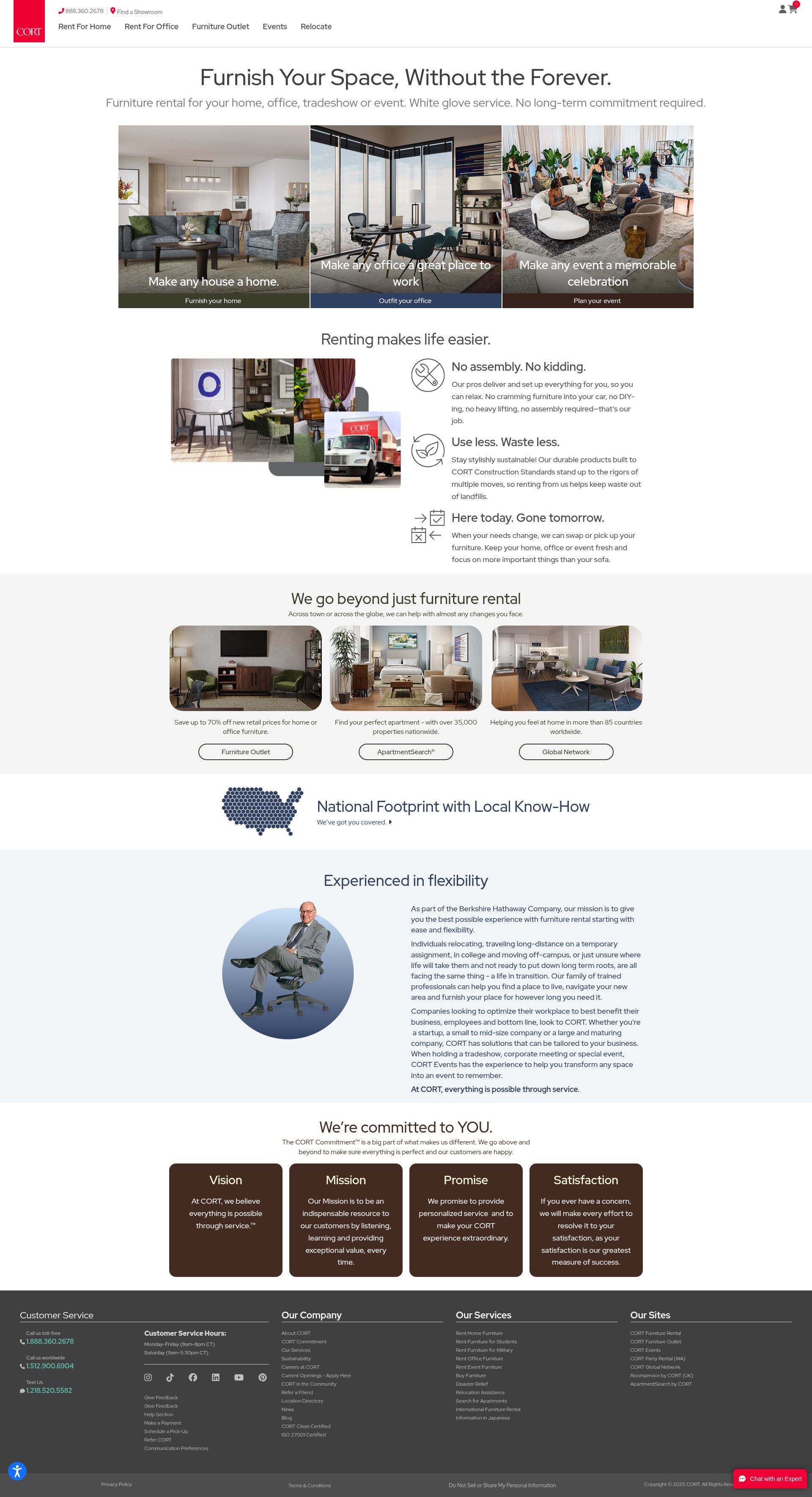 Screenshot of www.cort.com